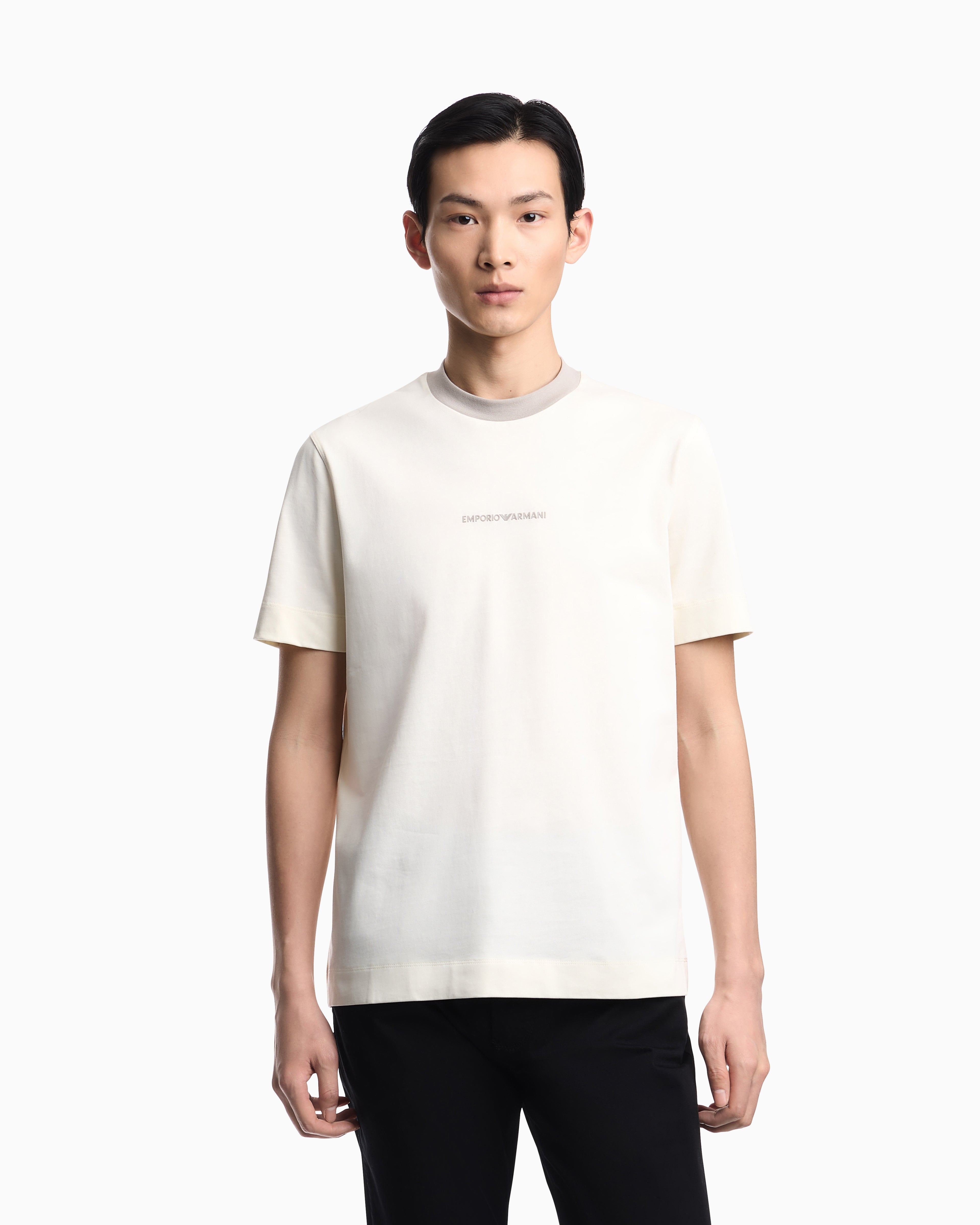 Emporio Armani Heavy jersey T-shirt with EA Generation embroidery