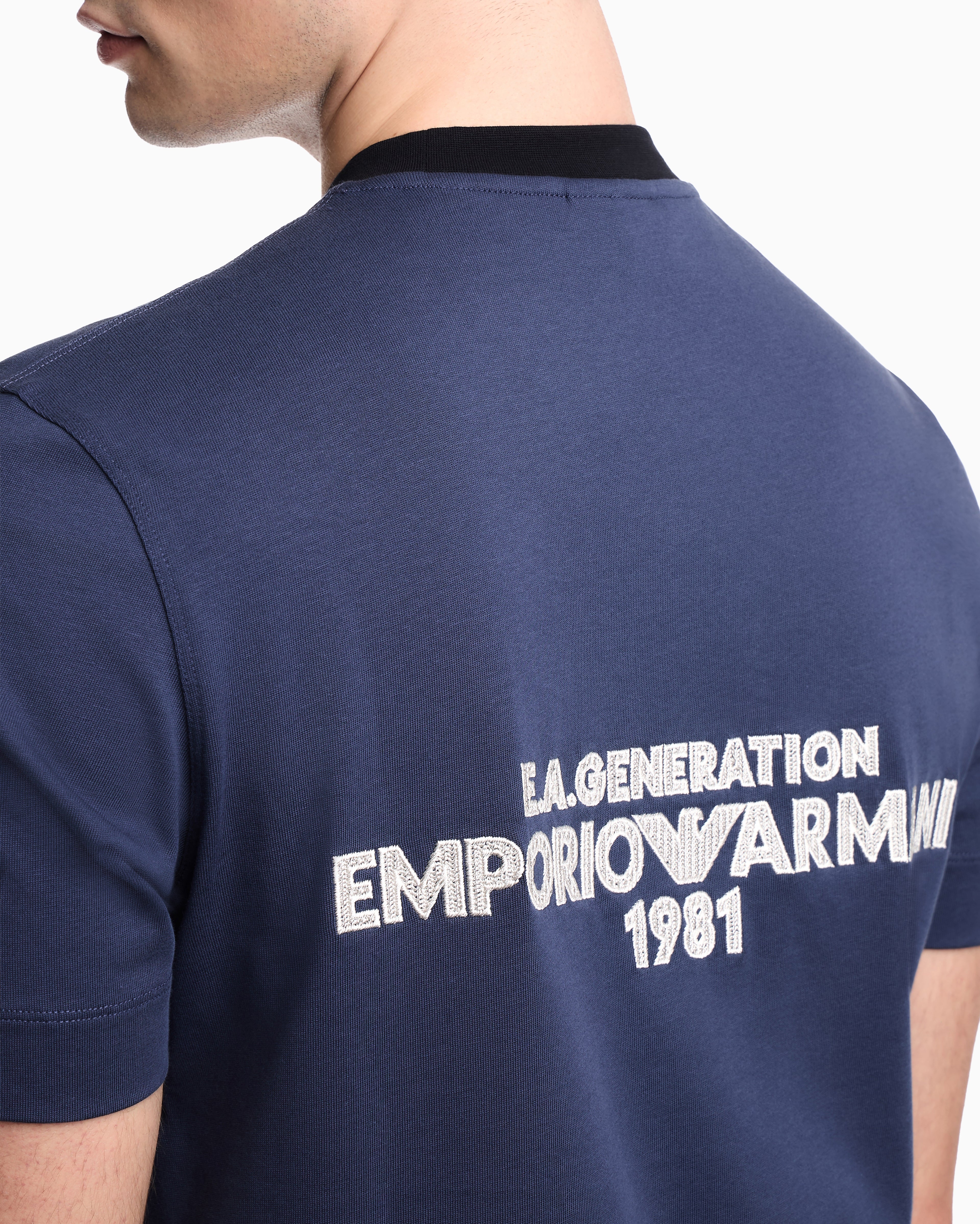 Emporio Armani Heavy jersey T-shirt with EA Generation embroidery