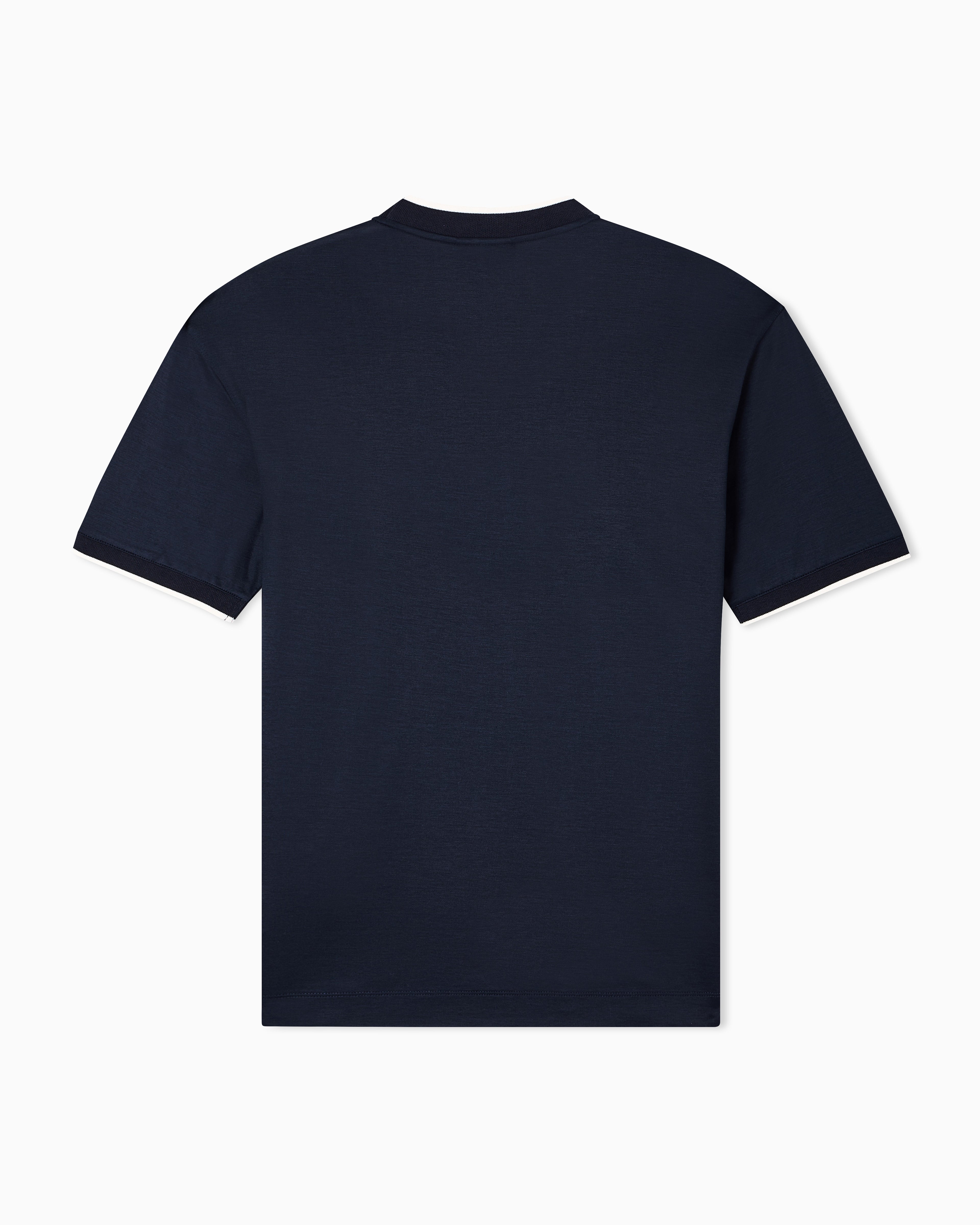 Emporio Armani Slim-fit T-shirt in a Lyocell-blend jersey, featuring a gradient eagle embroidery