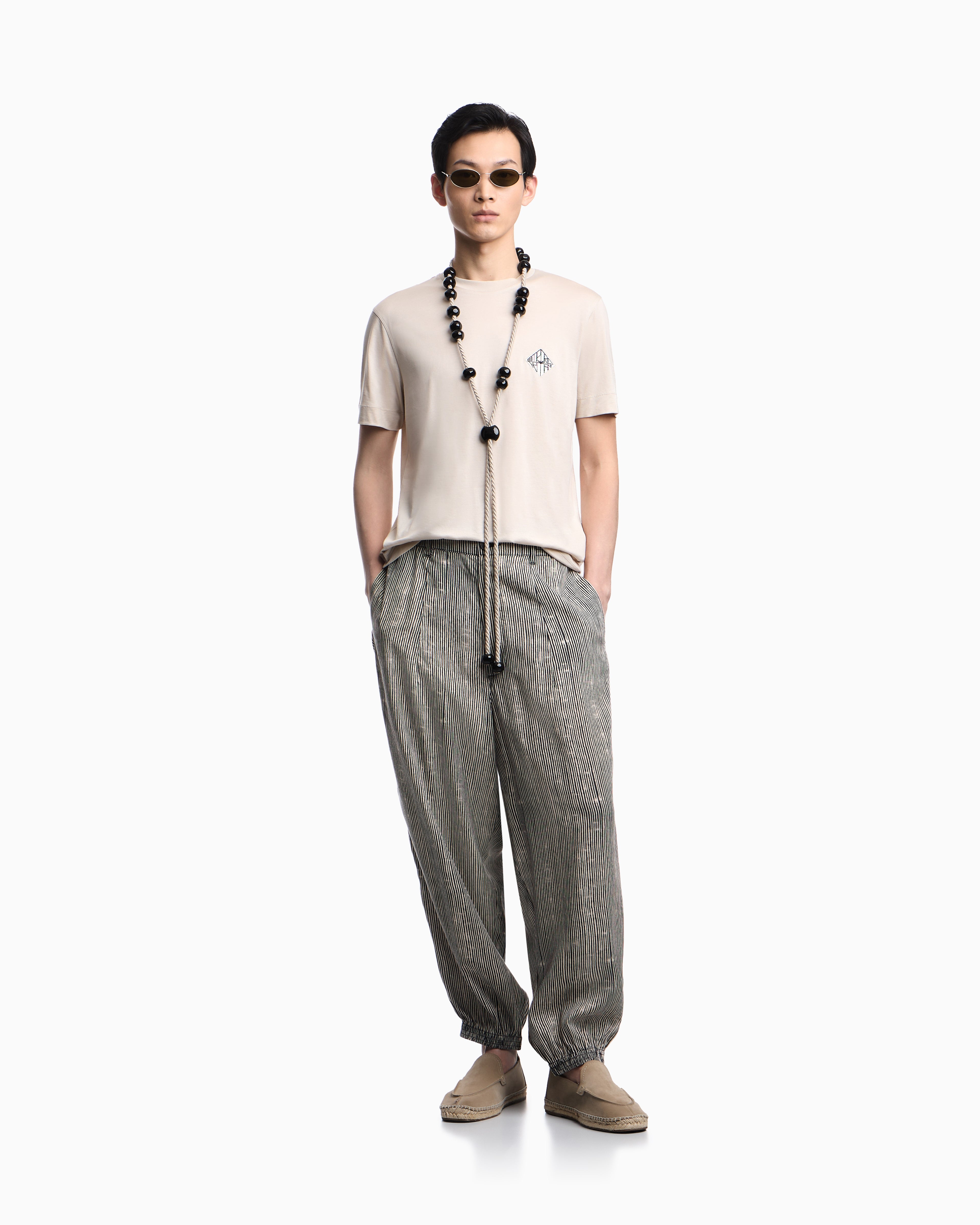 Emporio Armani Slim-fit Lyocell-blend jersey T-shirt with logo patch