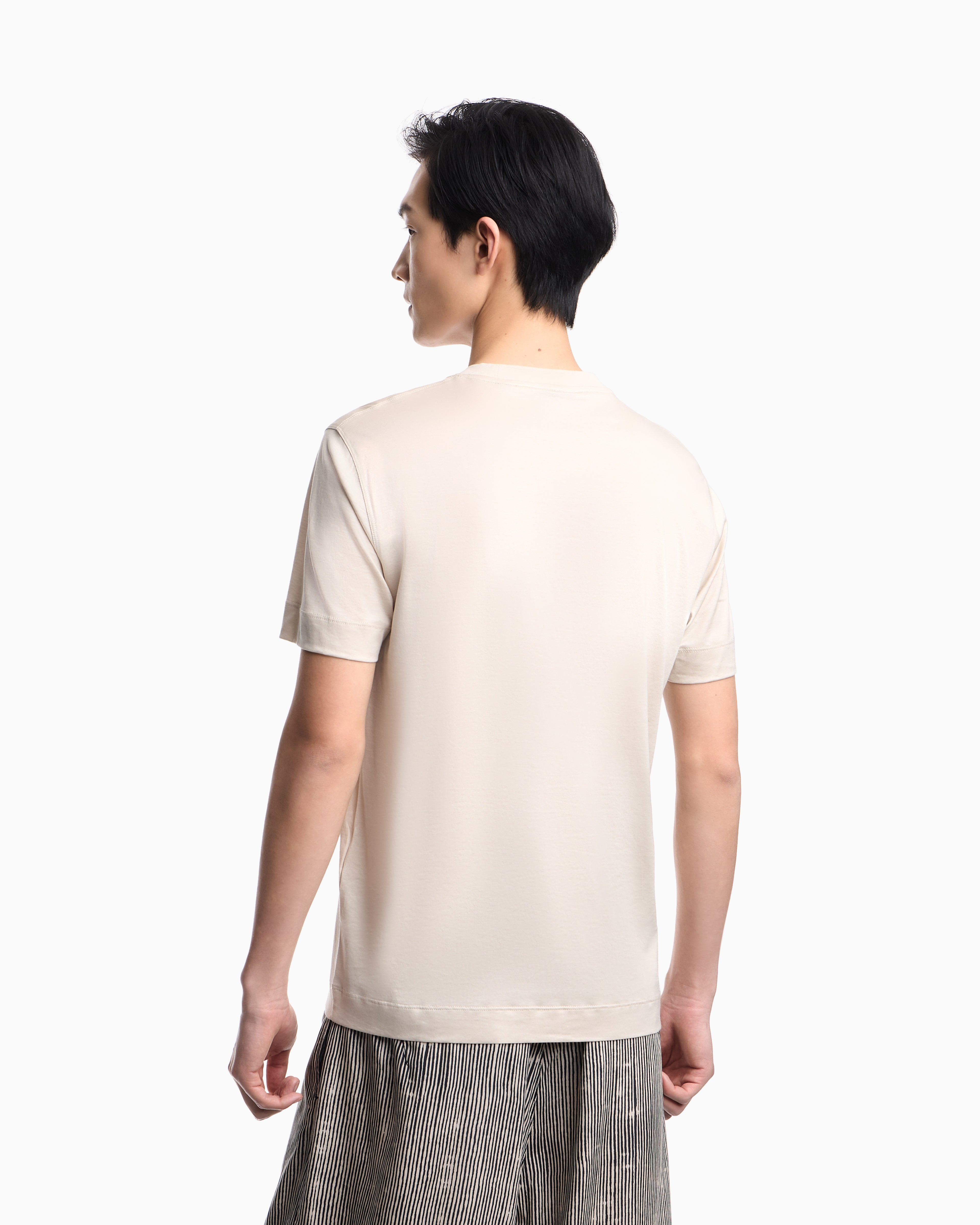 Emporio Armani Slim-fit Lyocell-blend jersey T-shirt with logo patch