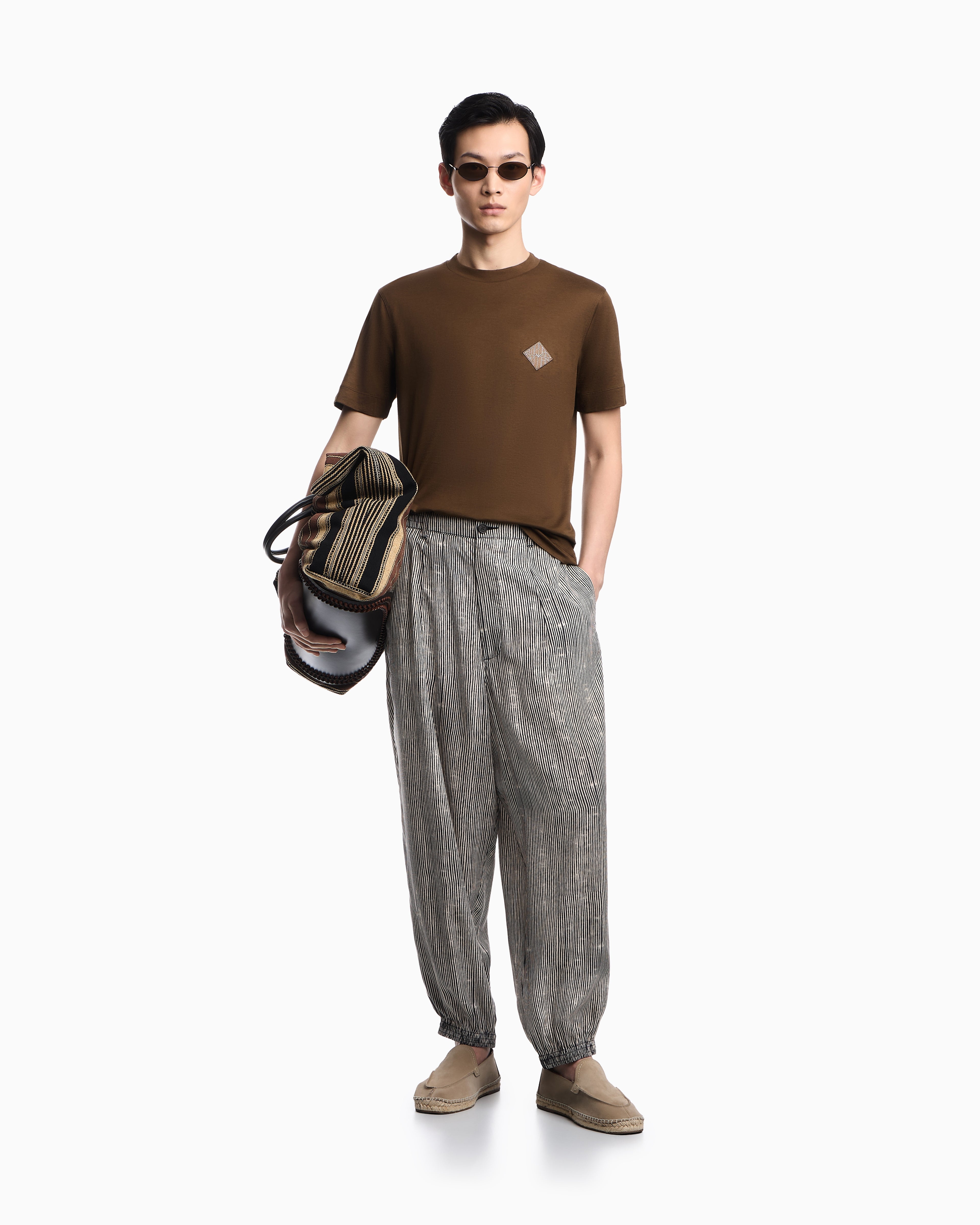 Emporio Armani Slim-fit Lyocell-blend jersey T-shirt with logo patch