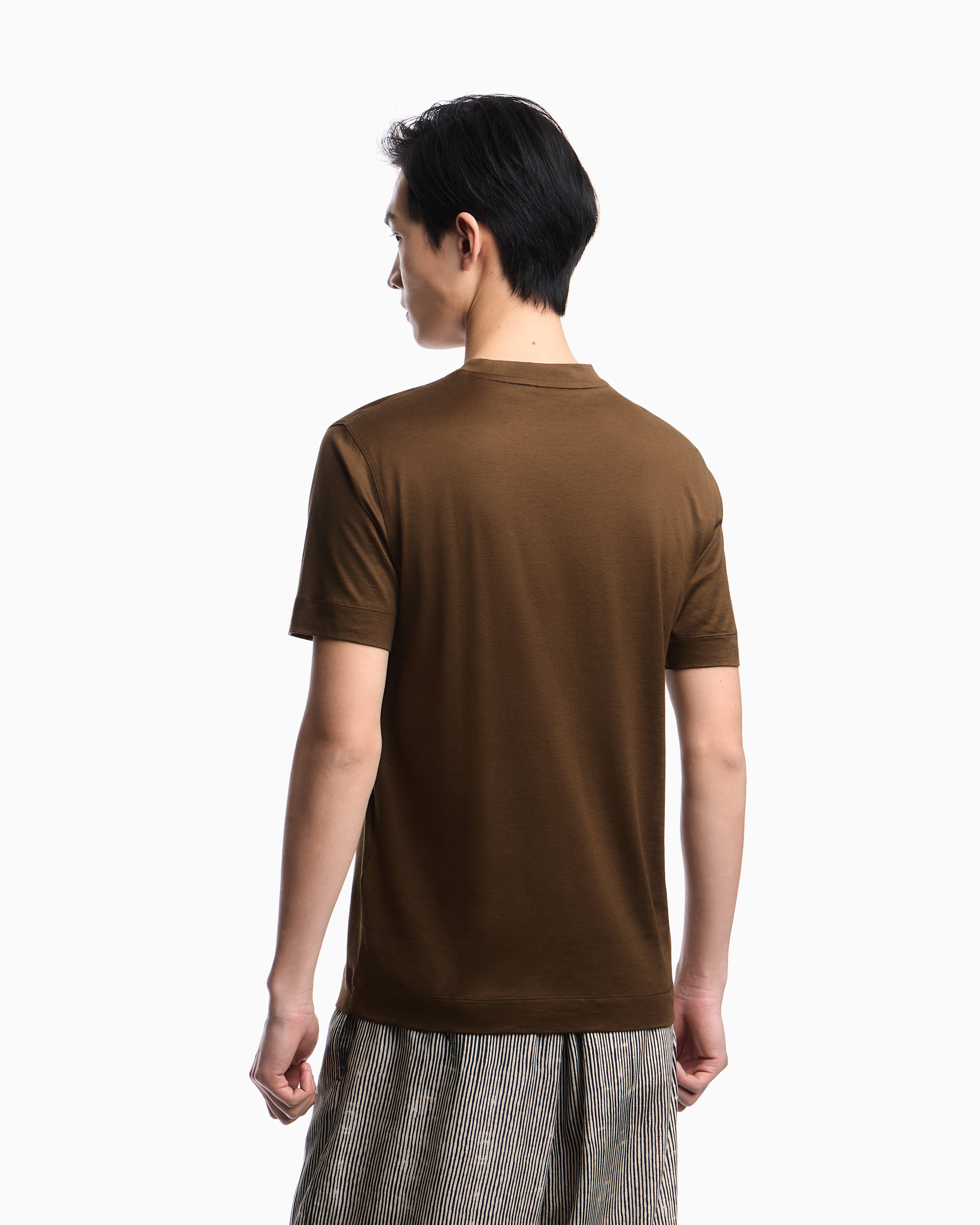 Emporio Armani Slim-fit Lyocell-blend jersey T-shirt with logo patch