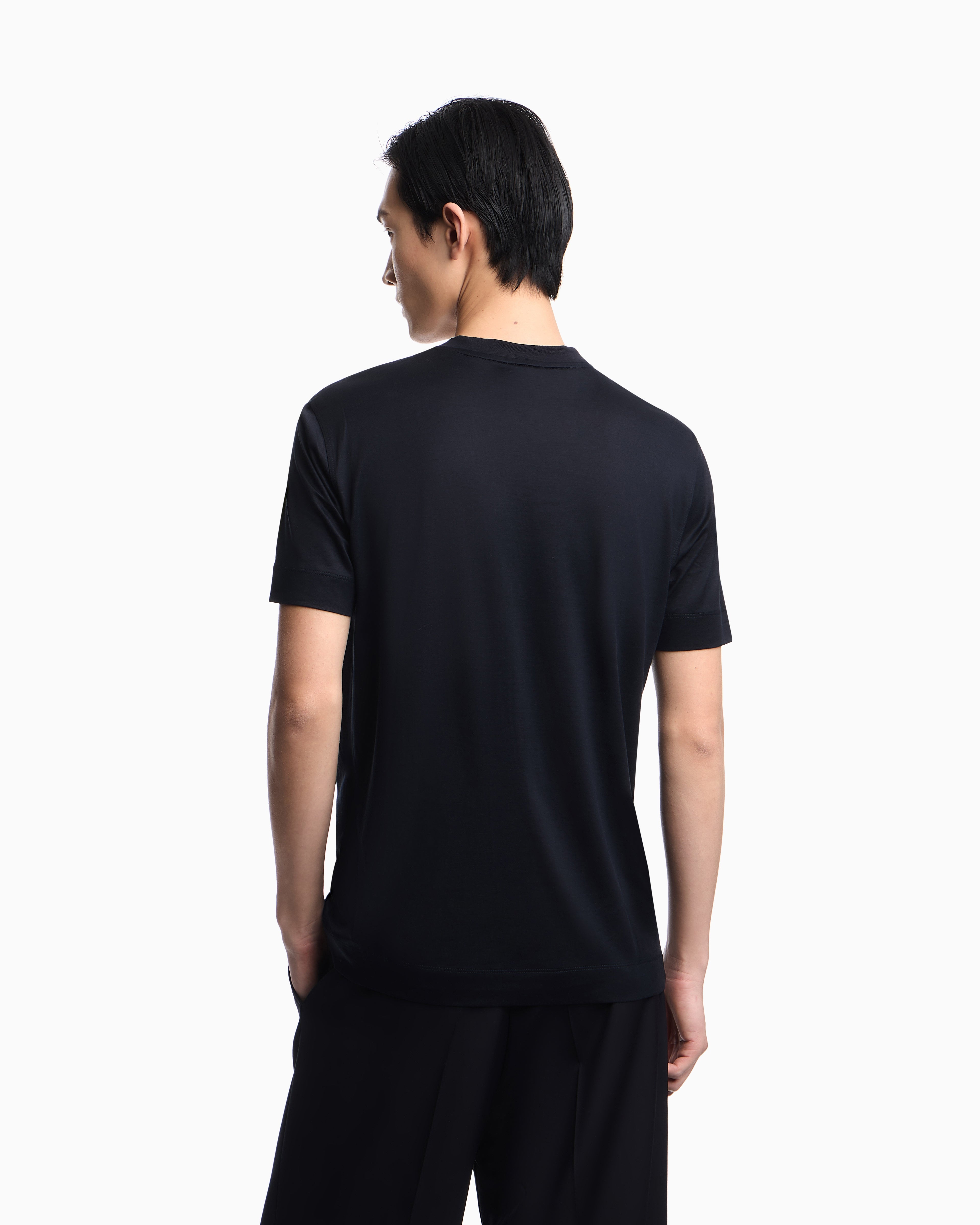 Emporio Armani Slim-fit Lyocell-blend jersey T-shirt with logo patch