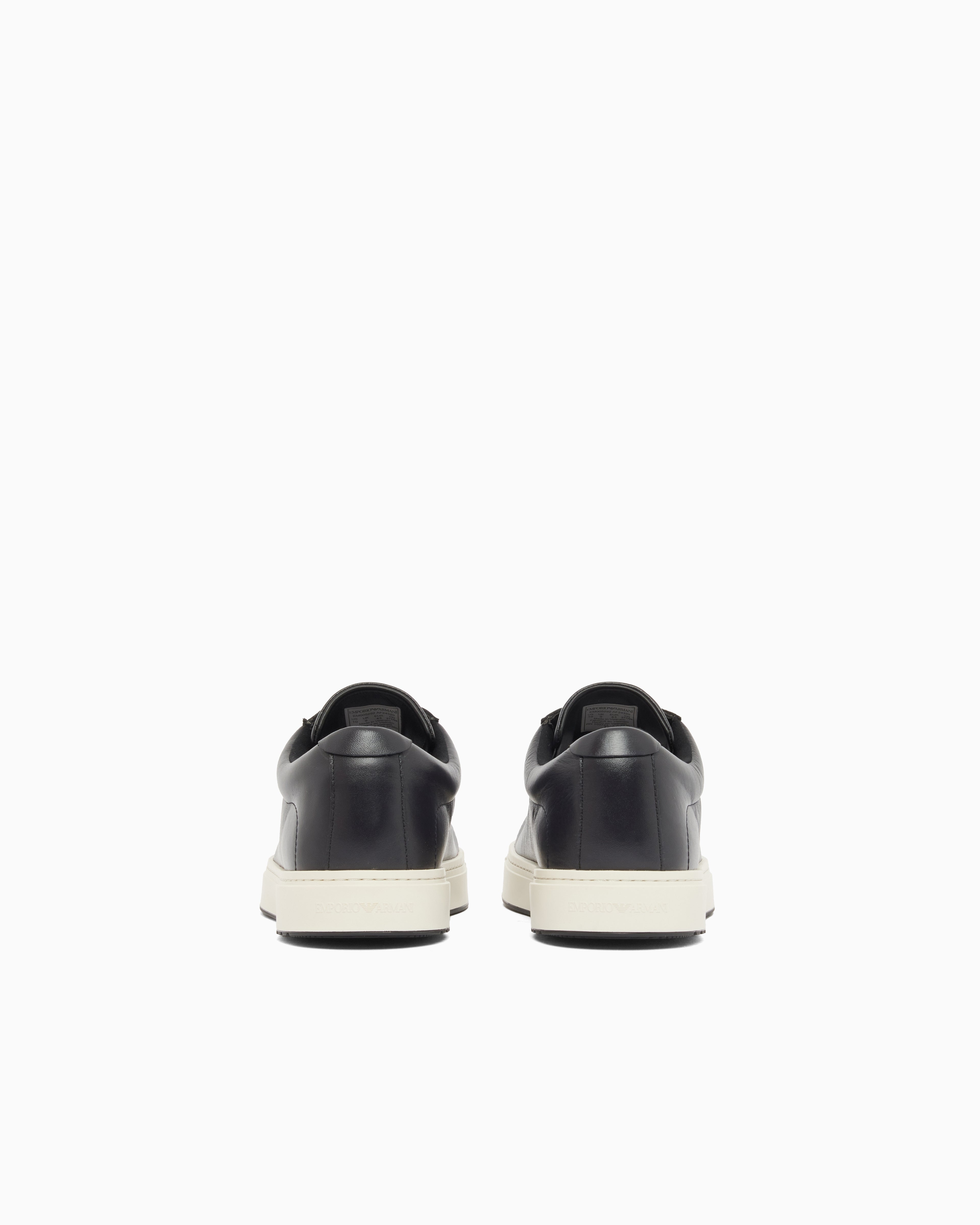 Emporio Armani Travel Essentials Leather Sneakers Navy Blue