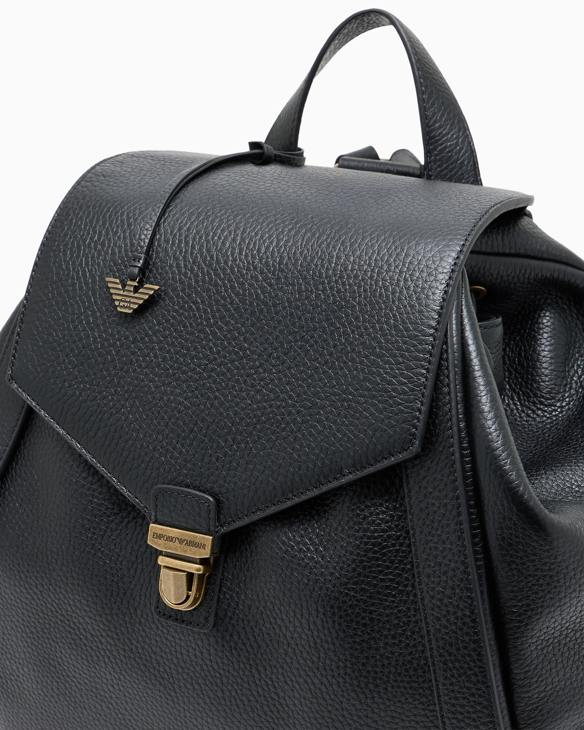 Emporio Armani Icon pebbled leather backpack