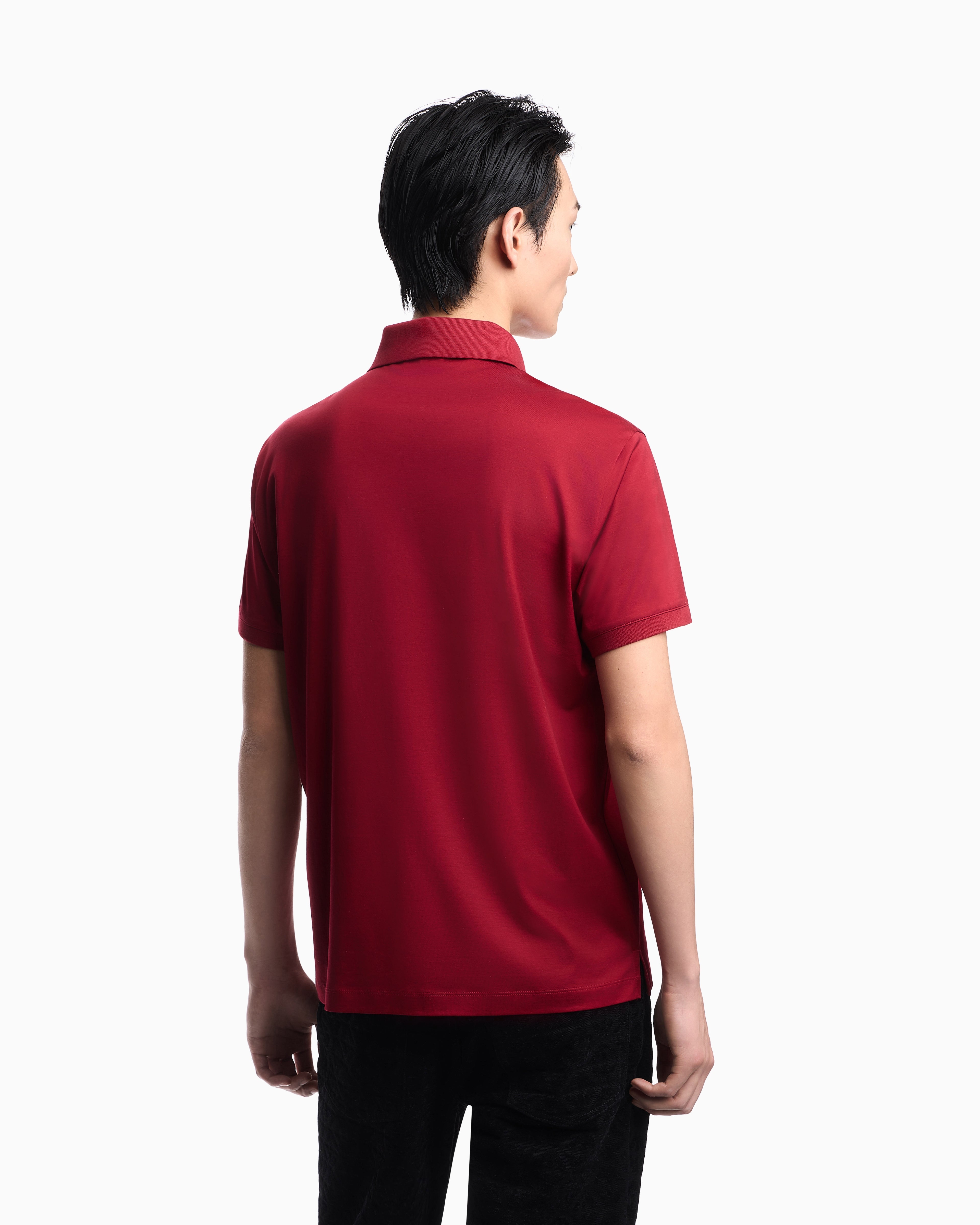 Emporio Armani Lunar New Year Lyocell-blend jersey polo shirt with patch