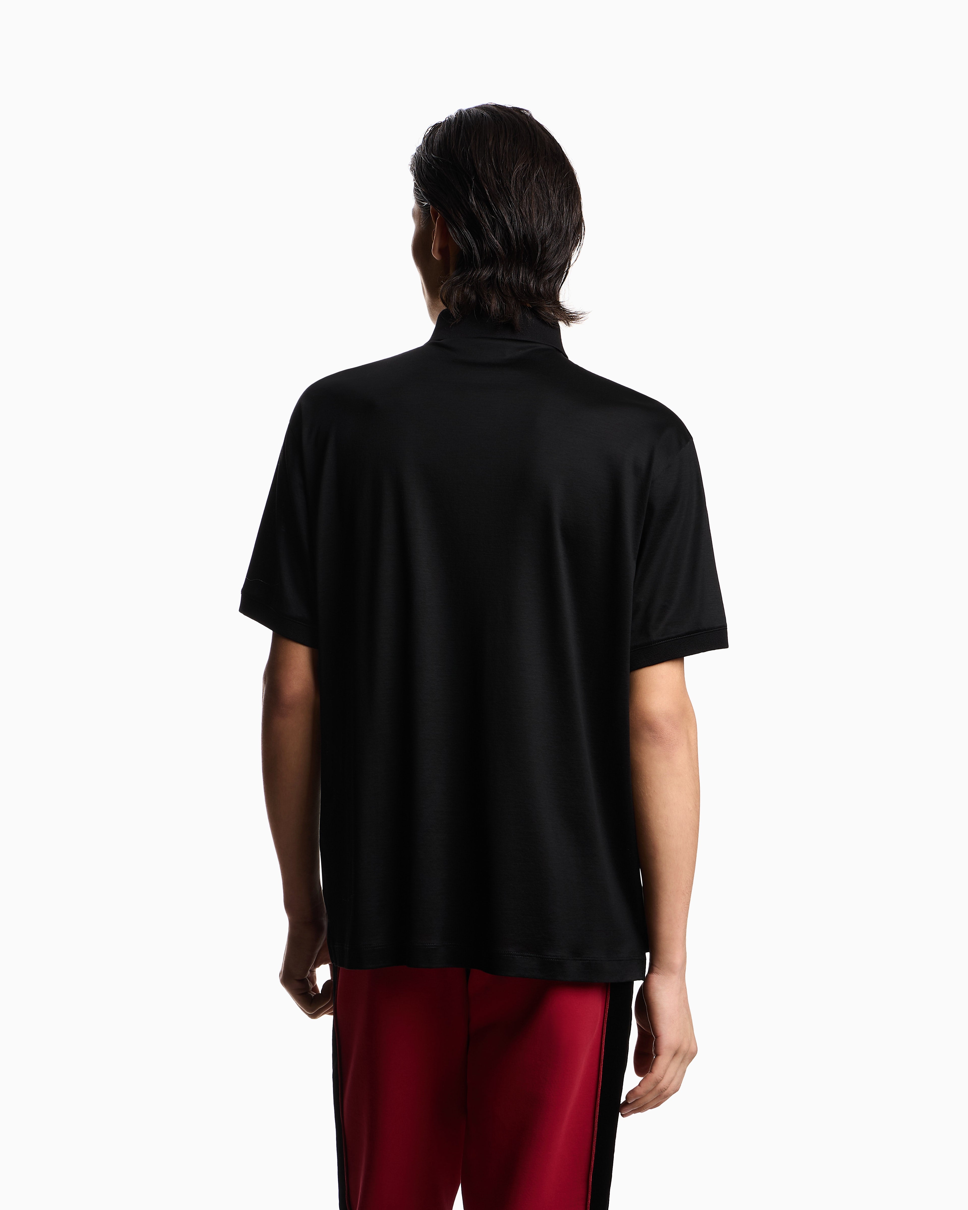 Emporio Armani Lunar New Year Lyocell-blend jersey polo shirt with patch