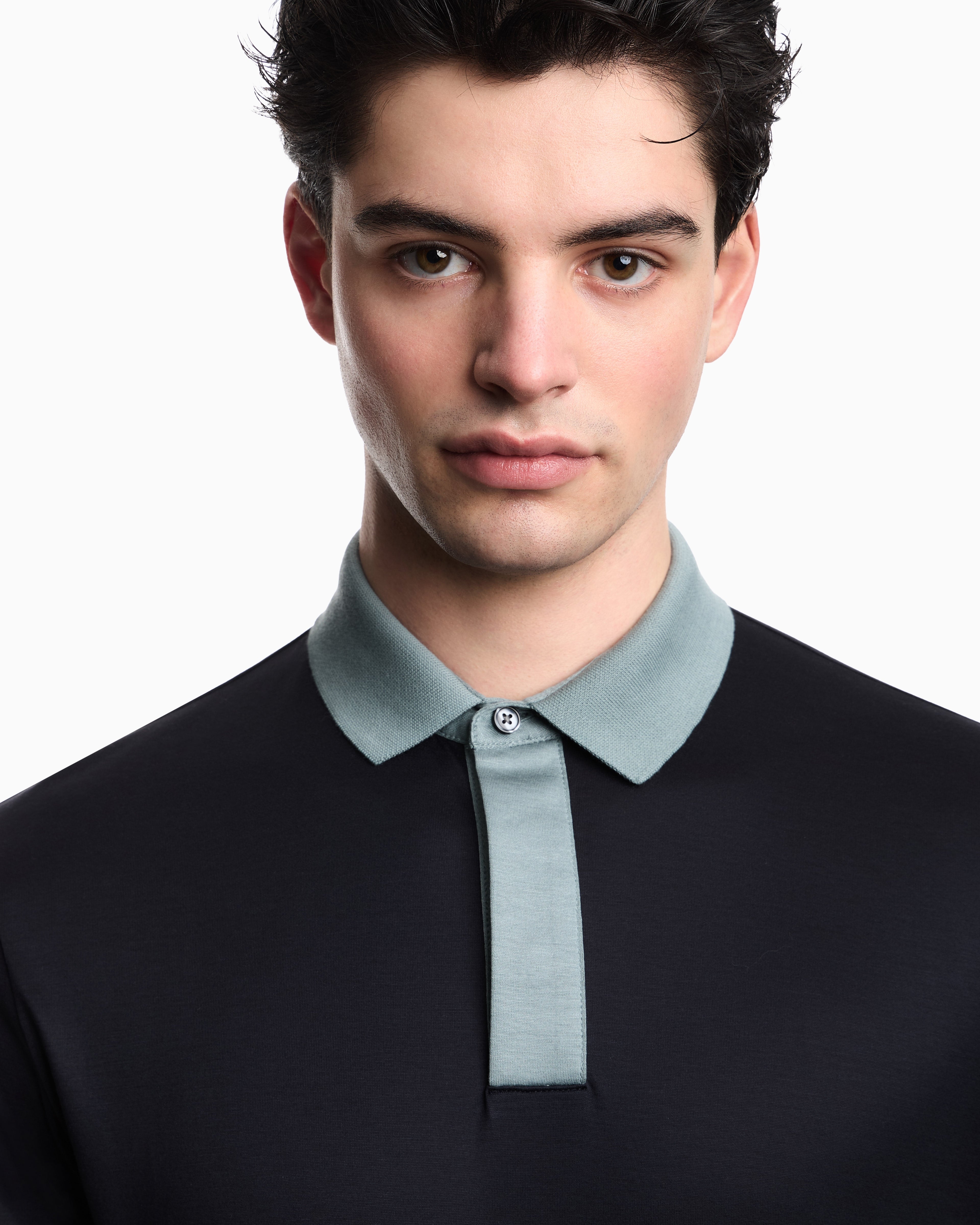 Emporio Armani Lyocell-blend jersey polo shirt