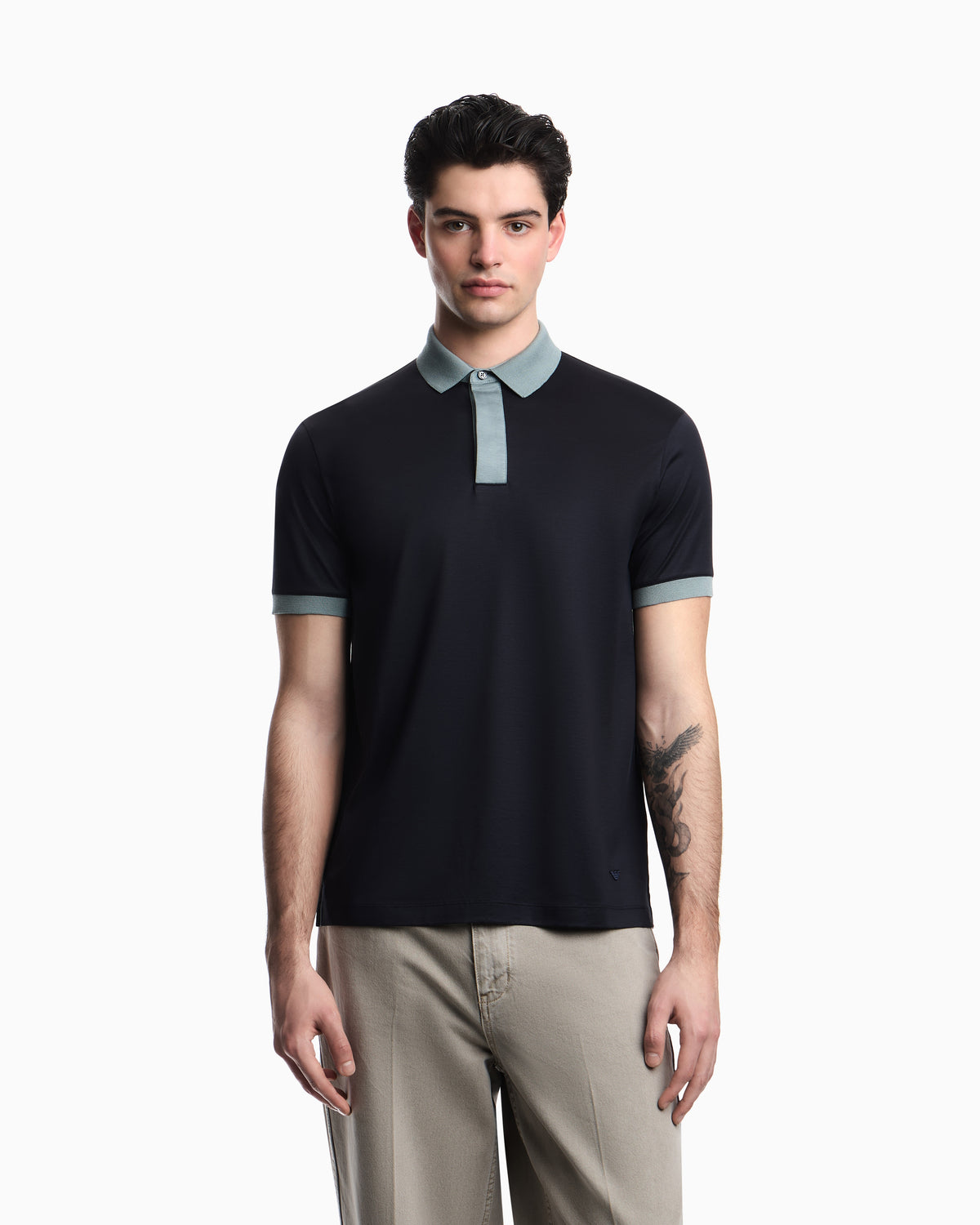 Emporio Armani Lyocell-blend jersey polo shirt