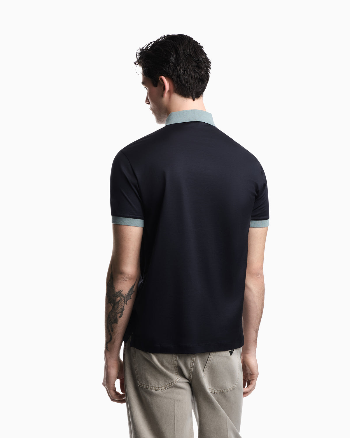 Emporio Armani Lyocell-blend jersey polo shirt