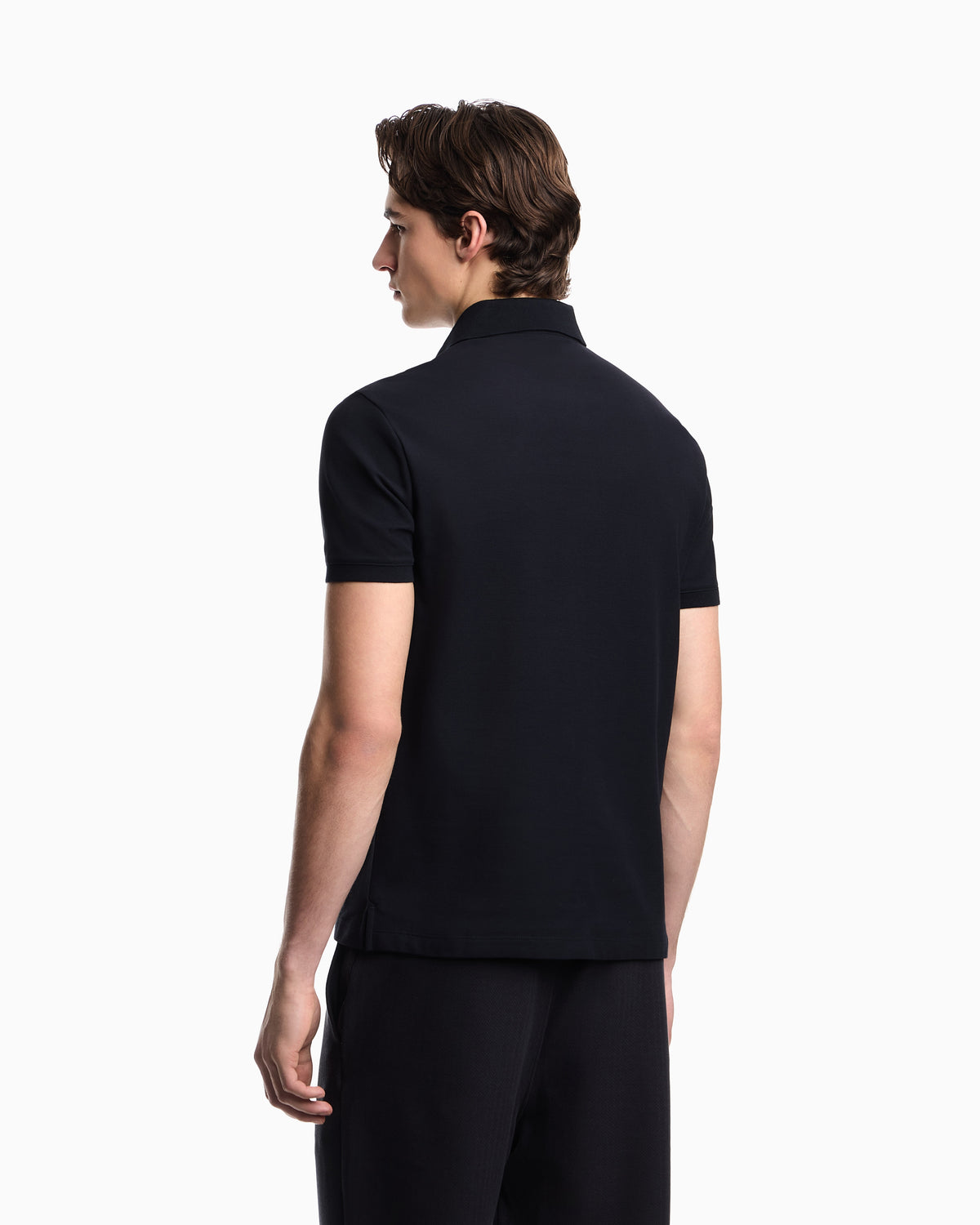 Emporio Armani Piqué polo shirt with embroidered eagle