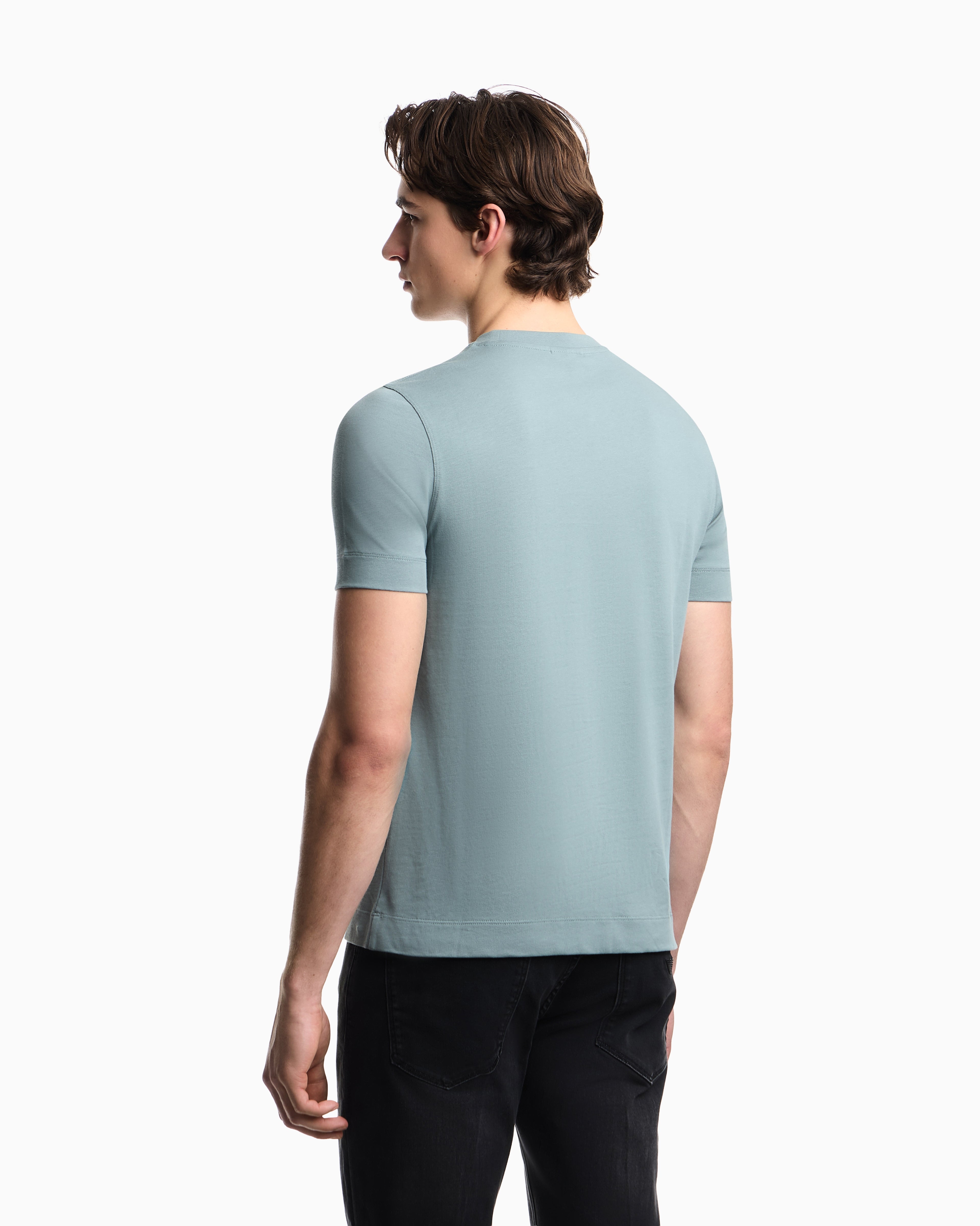 Emporio Armani Slim-fit T-shirt in heavy jersey