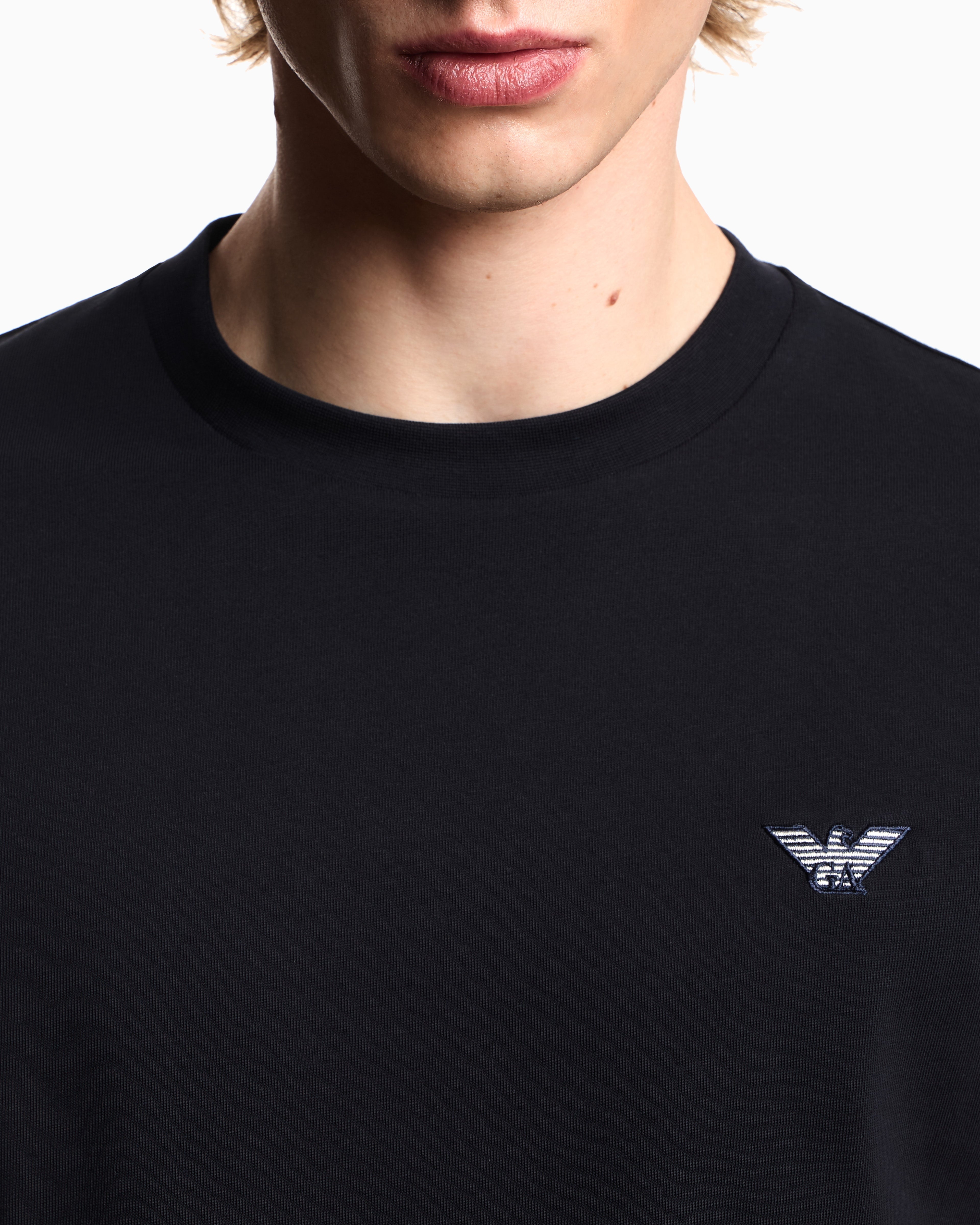 Emporio Armani Slim-fit T-shirt in heavy jersey