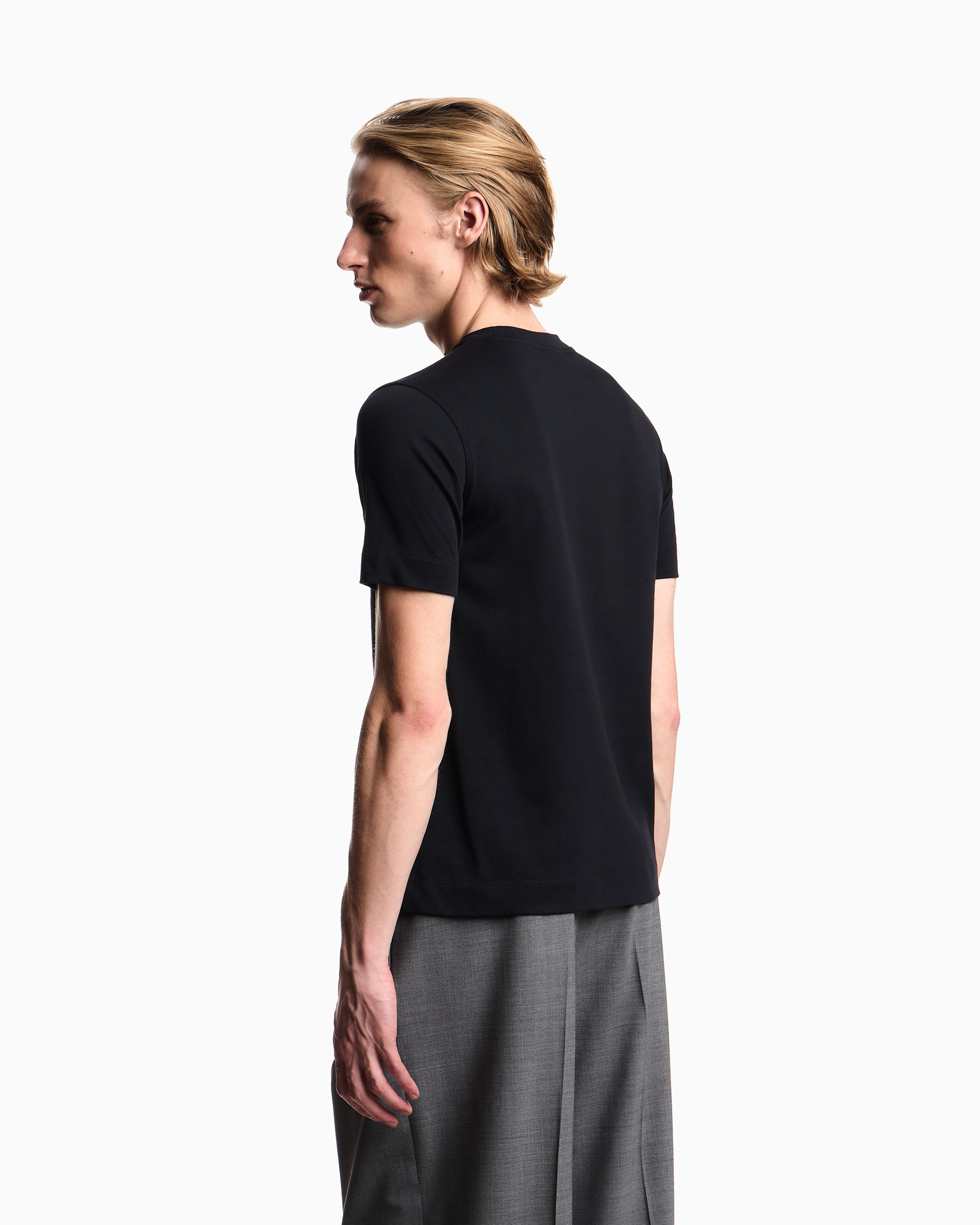Emporio Armani Slim-fit T-shirt in heavy jersey