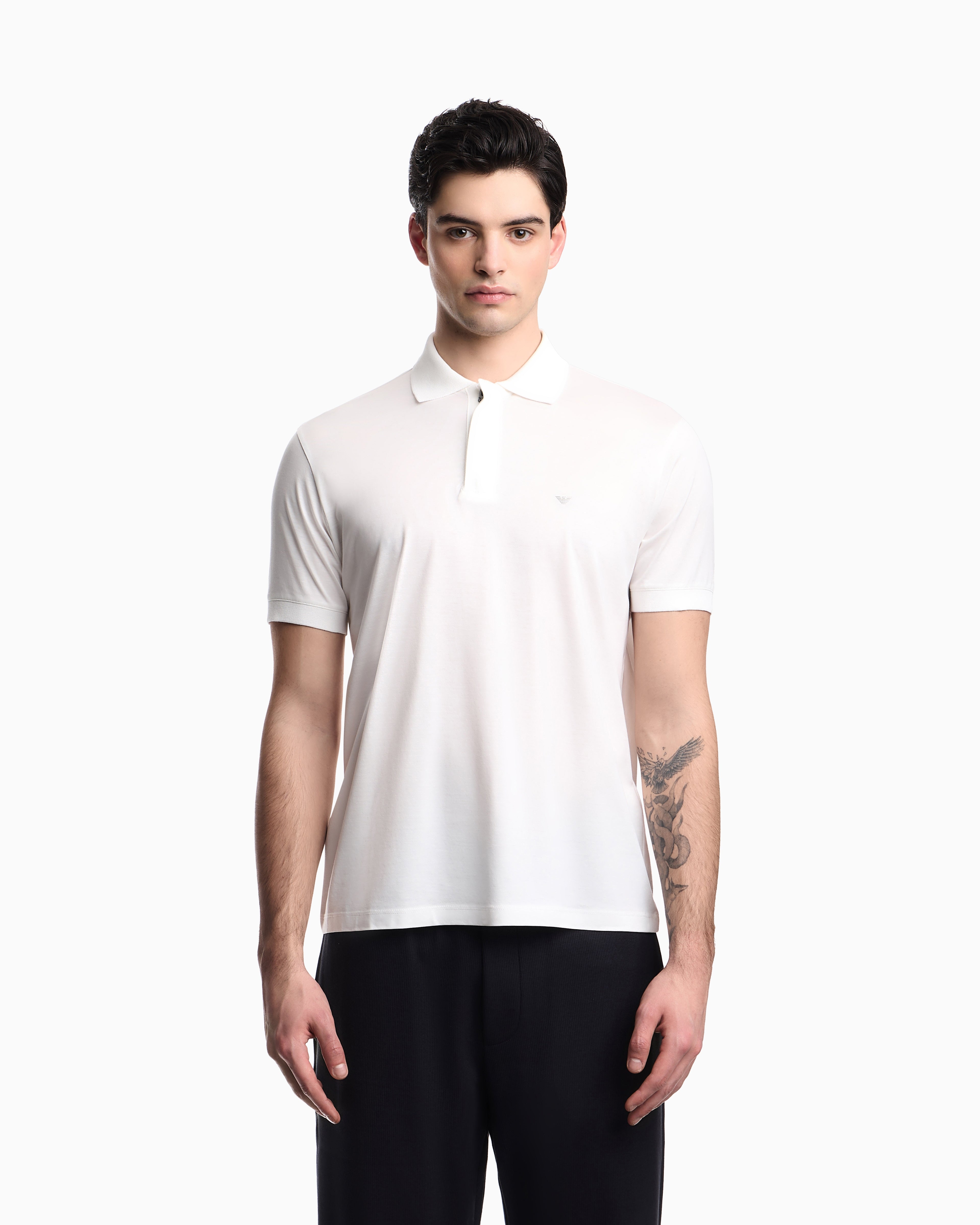 Emporio Armani Travel Essential Lyocell-blend jersey polo shirt