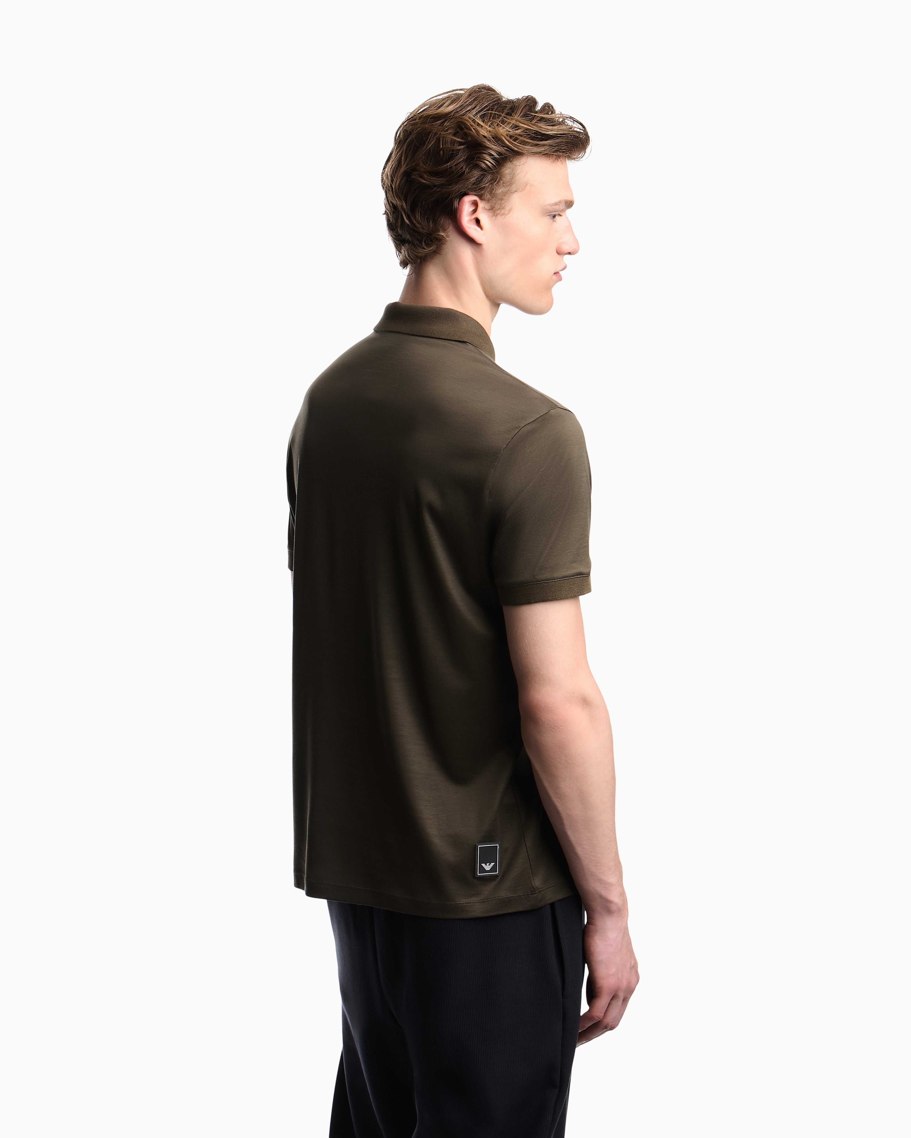 Emporio Armani Travel Essential Lyocell-blend jersey polo shirt