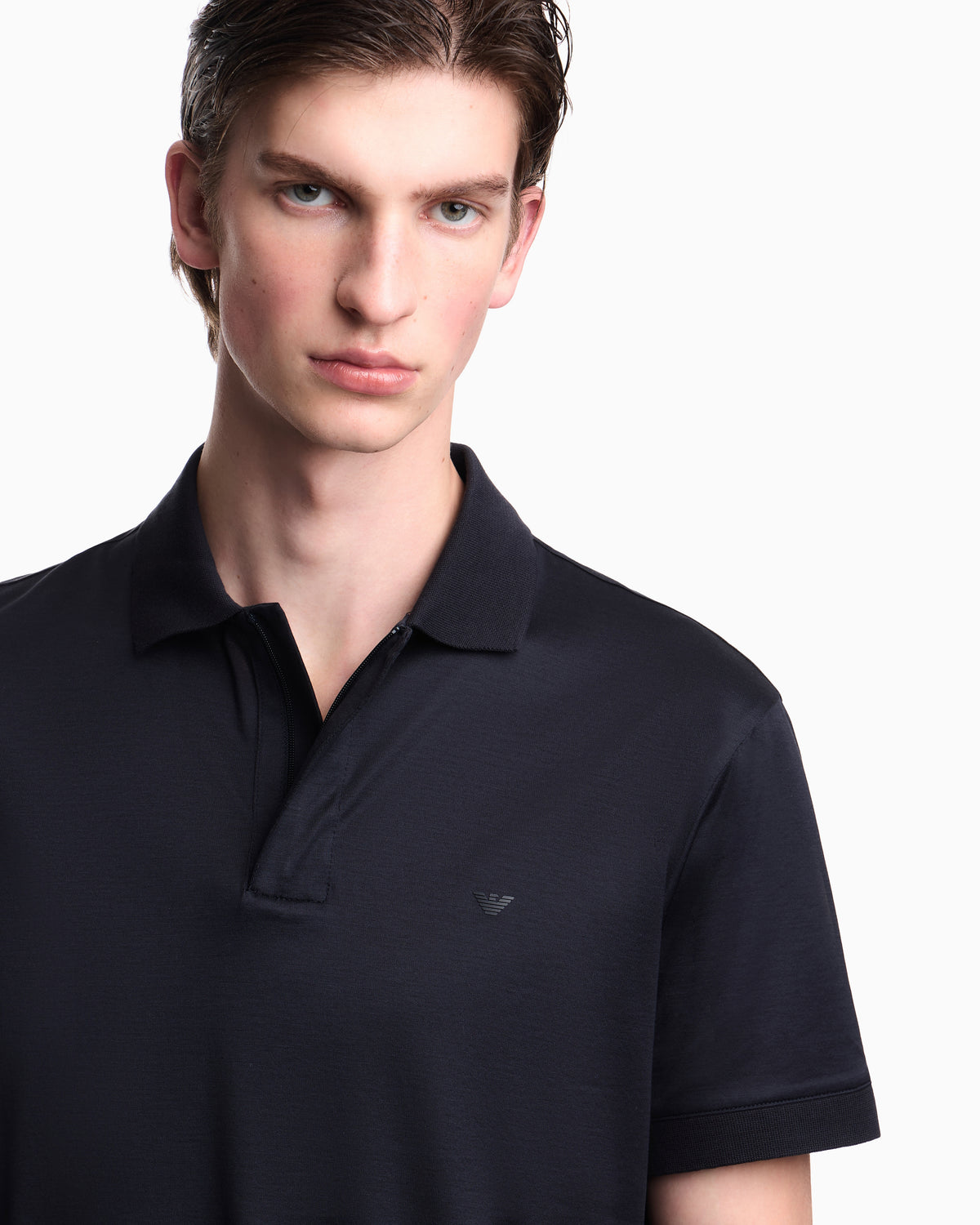 Emporio Armani Travel Essential Lyocell-blend jersey polo shirt