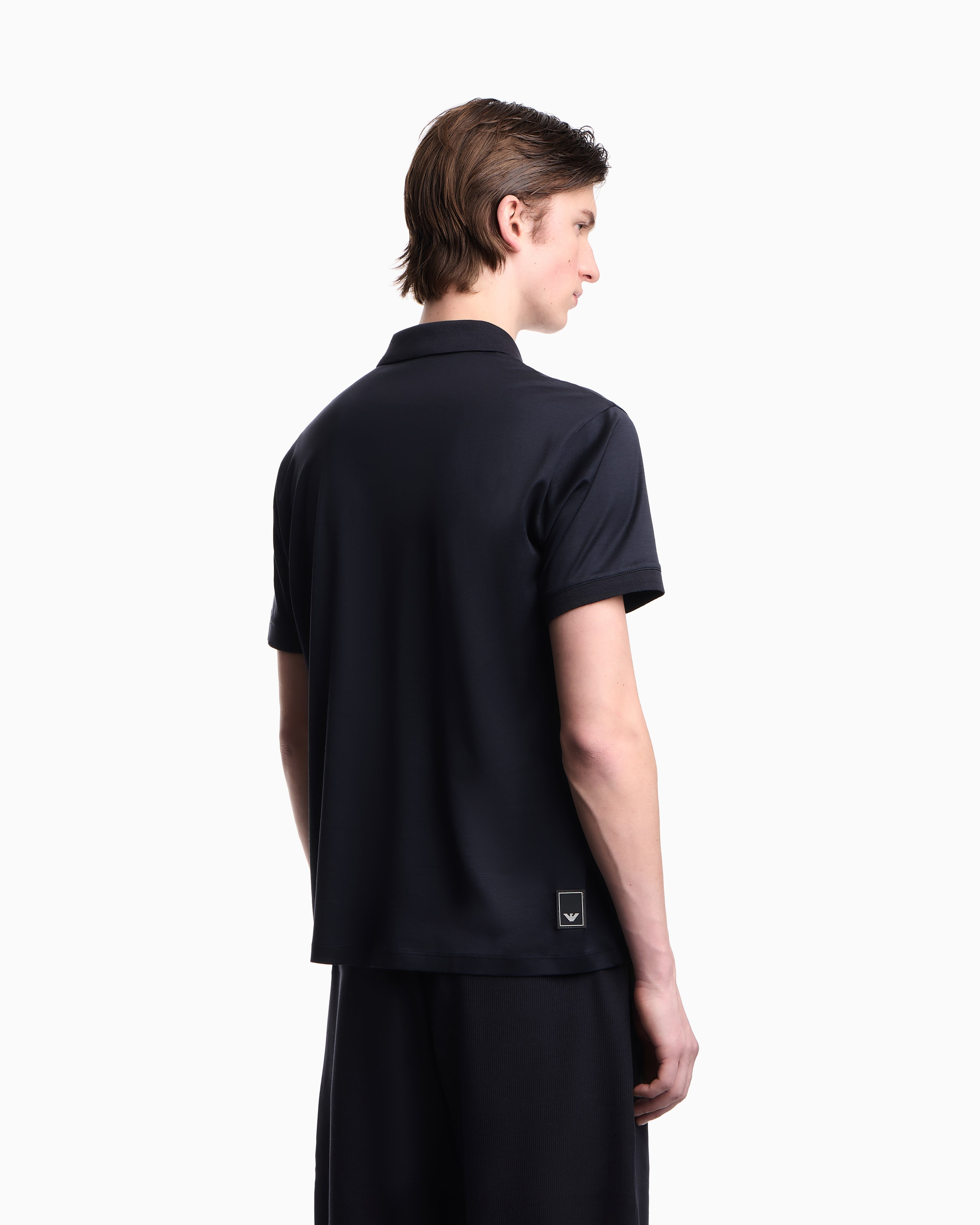 Emporio Armani Travel Essential Lyocell-blend jersey polo shirt