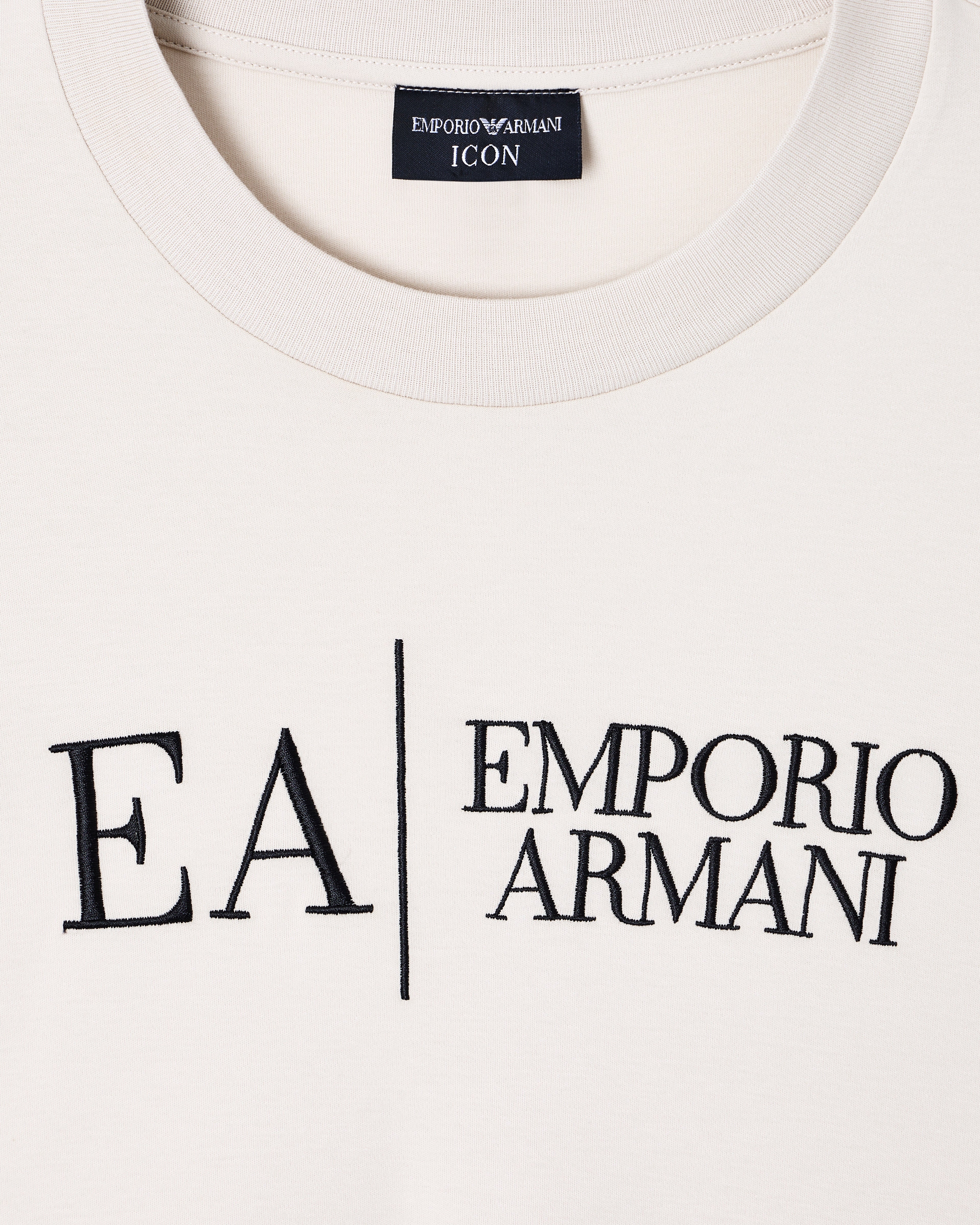 Emporio Armani Jersey t-shirt in interlock cotton with logo Capsule Icon
