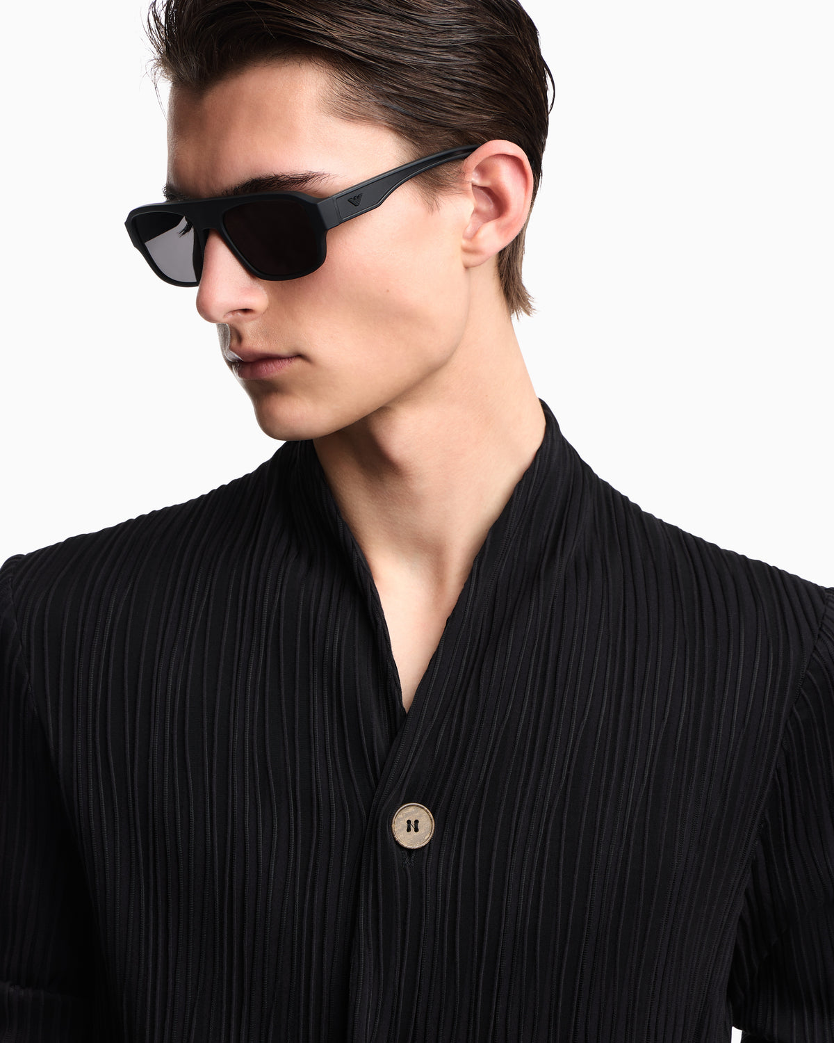 Emporio Armani Pleated effect fabric blazer
