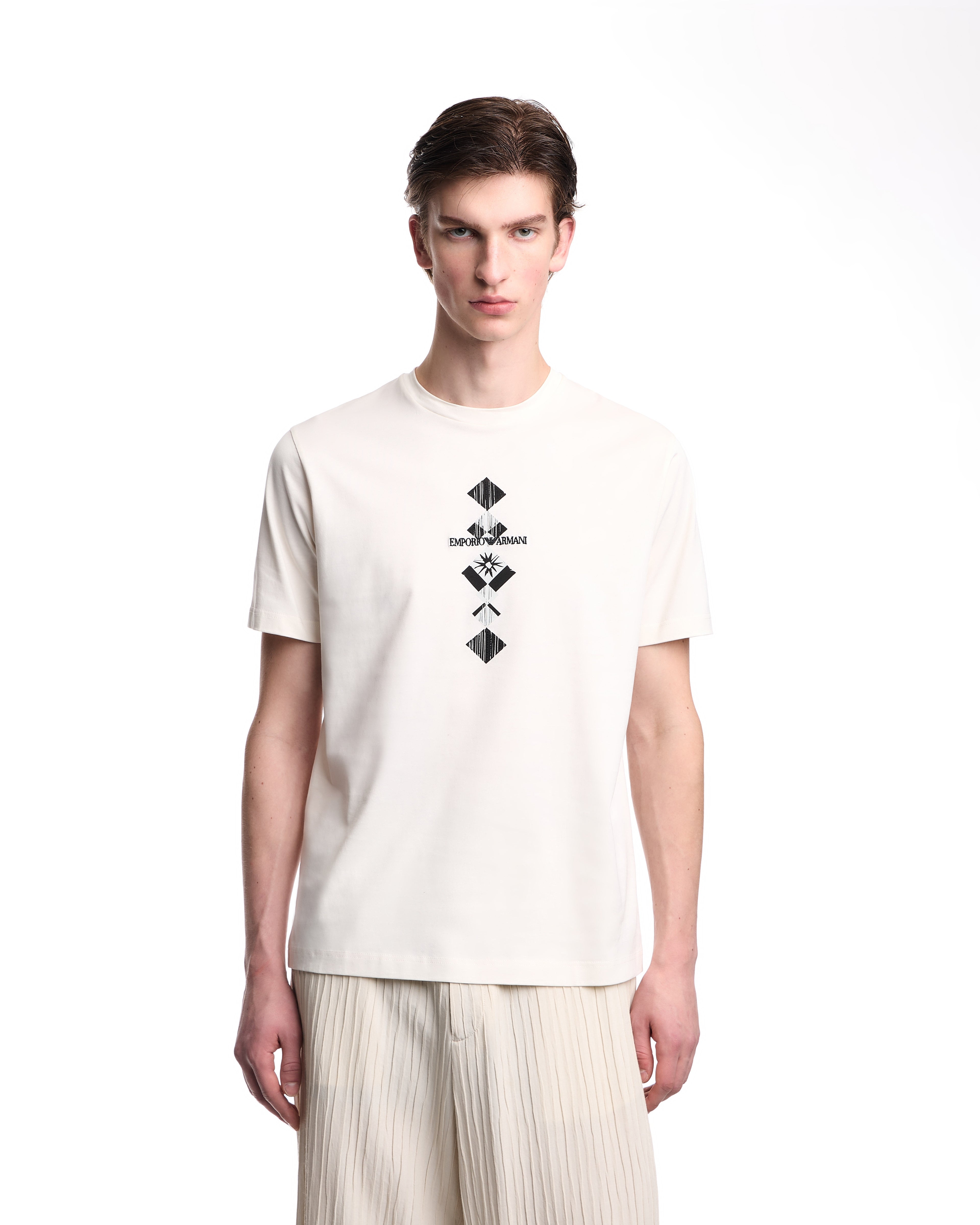 Emporio Armani Jersey T-shirt with tribal print