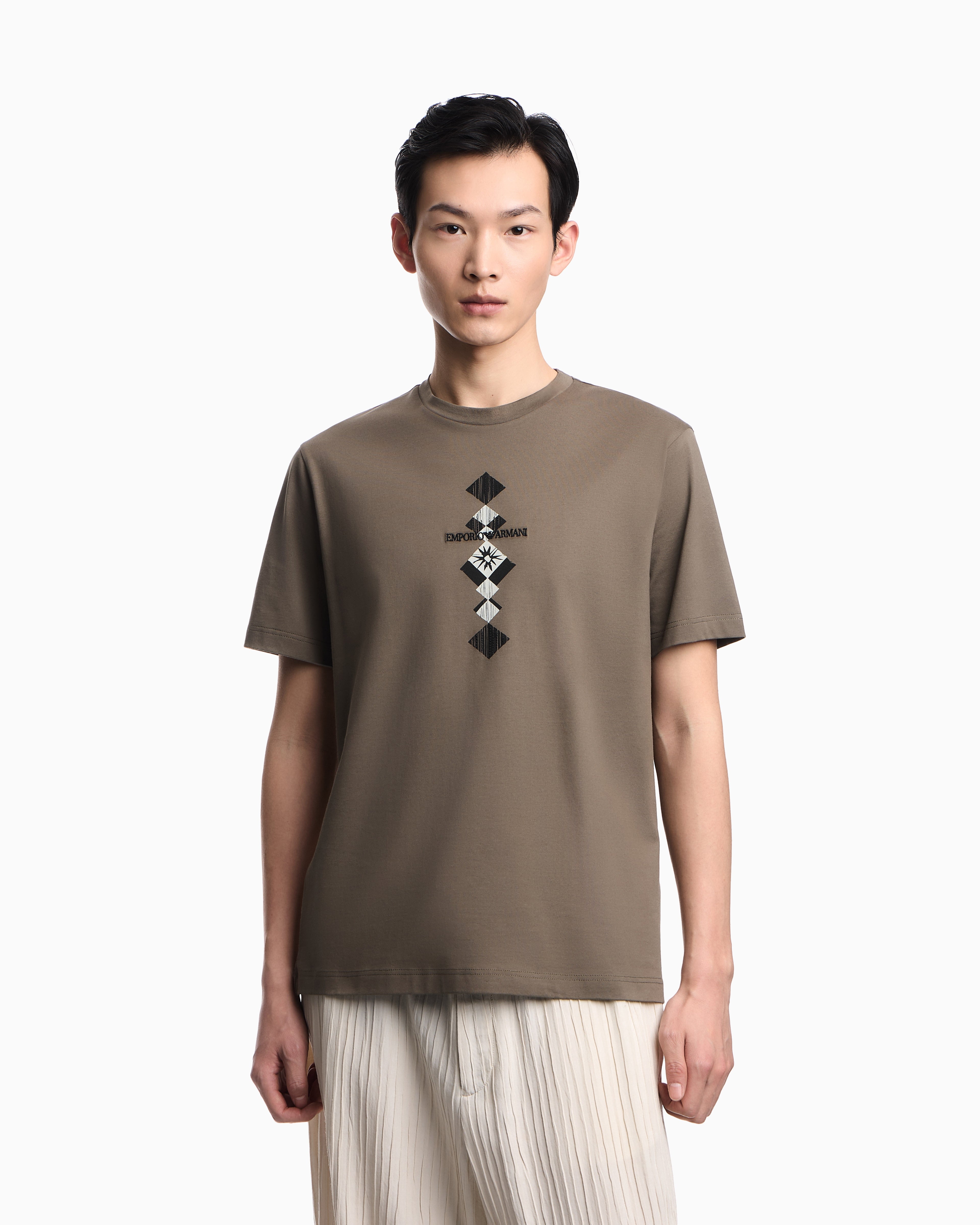 Emporio Armani Jersey T-shirt with tribal print