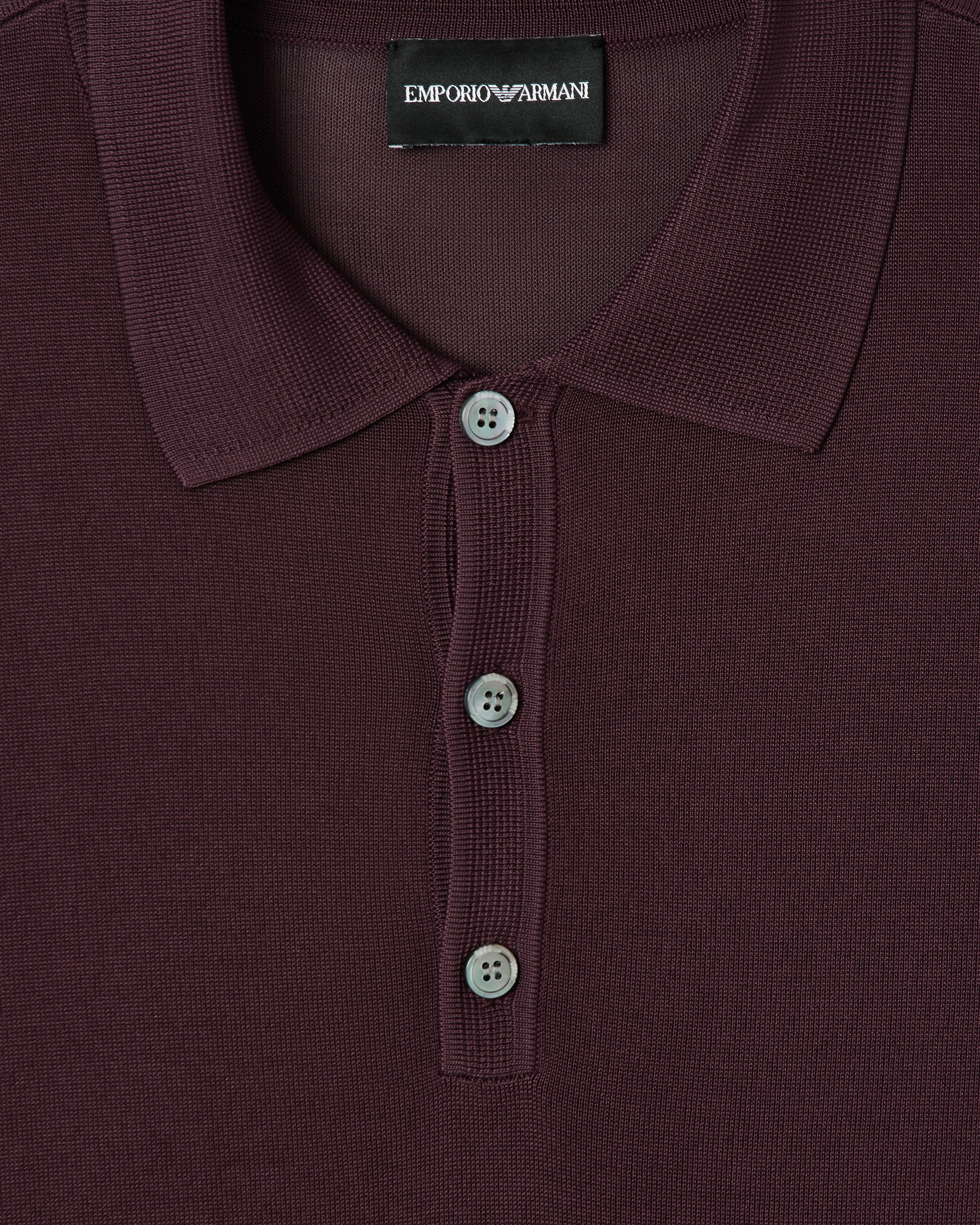 Emporio Armani Plain-knit polo shirt