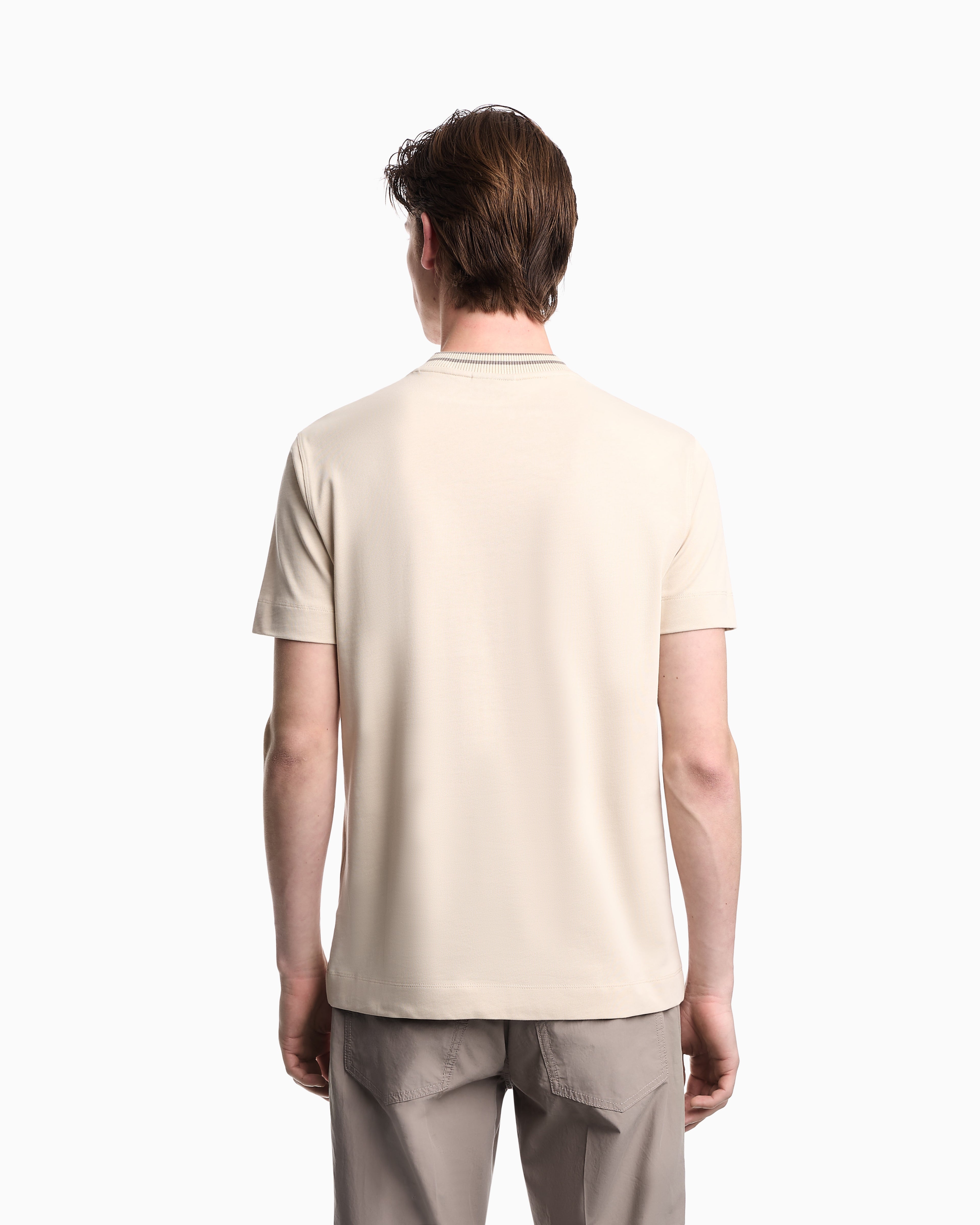 Emporio Armani Slim-fit, heavy jersey T-shirt with logo signature embroidery