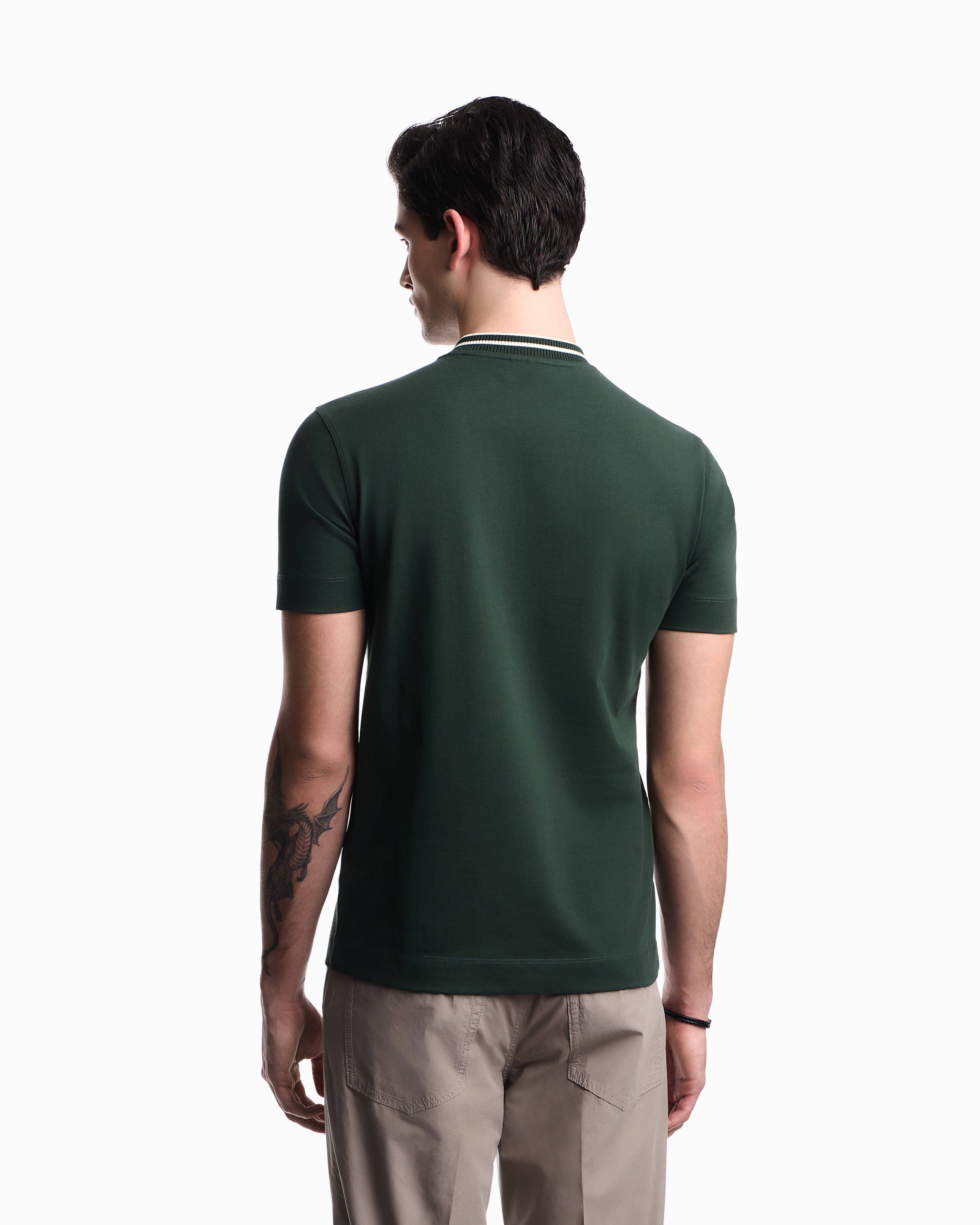 Emporio Armani Slim-fit, heavy jersey T-shirt with logo signature embroidery
