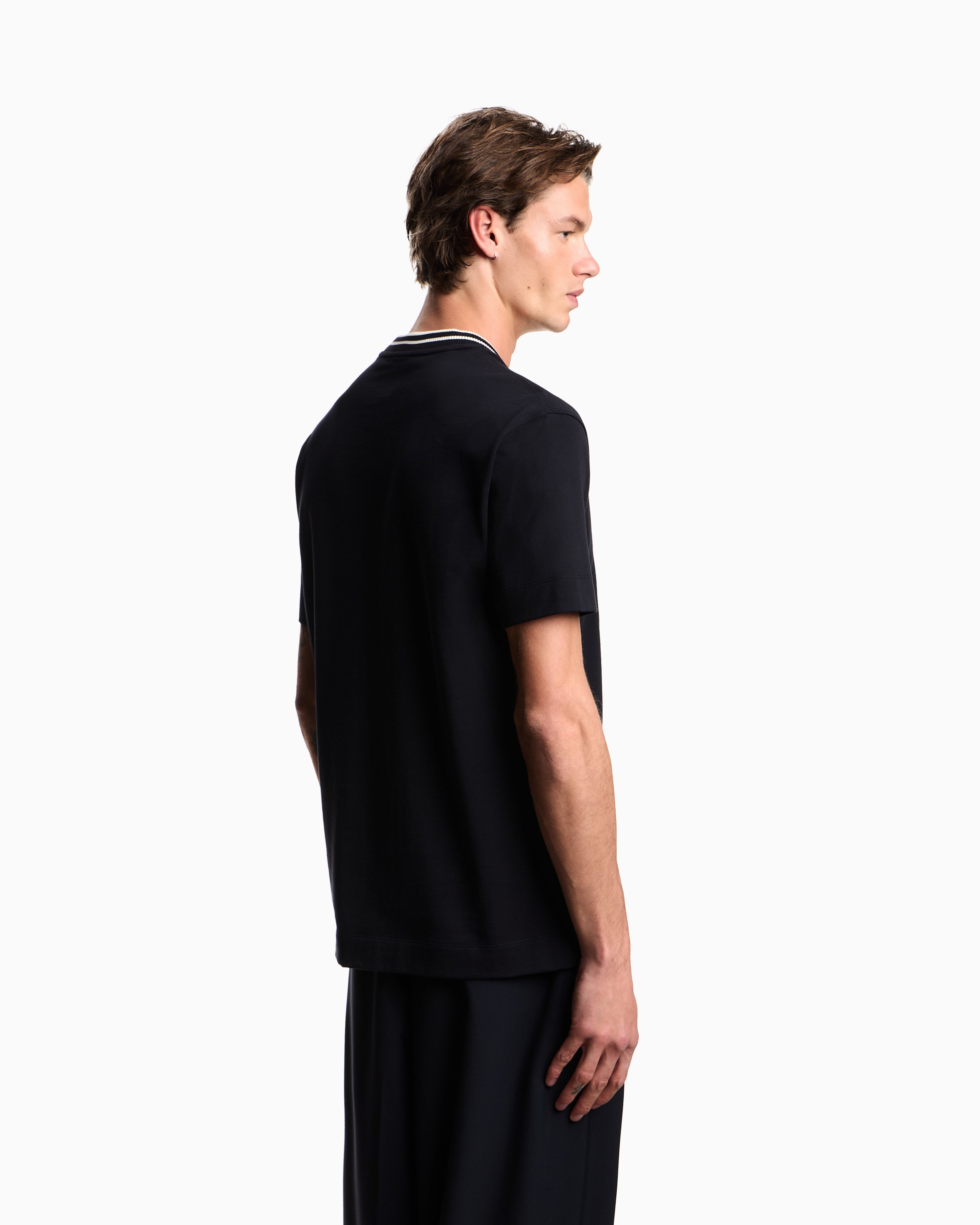 Emporio Armani Slim-fit, heavy jersey T-shirt with logo signature embroidery
