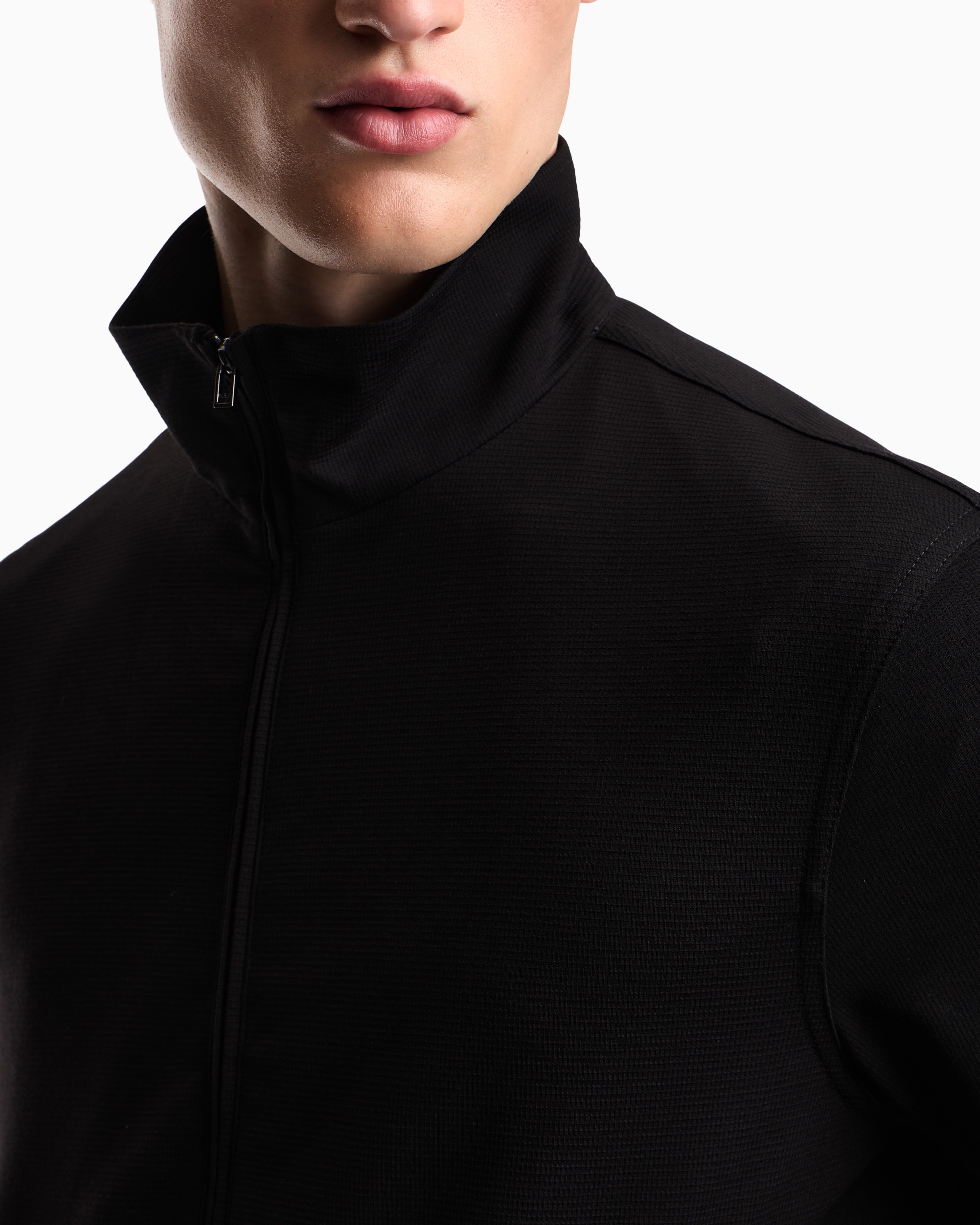 Emporio Armani Blouson in waffle-effect armure fabric