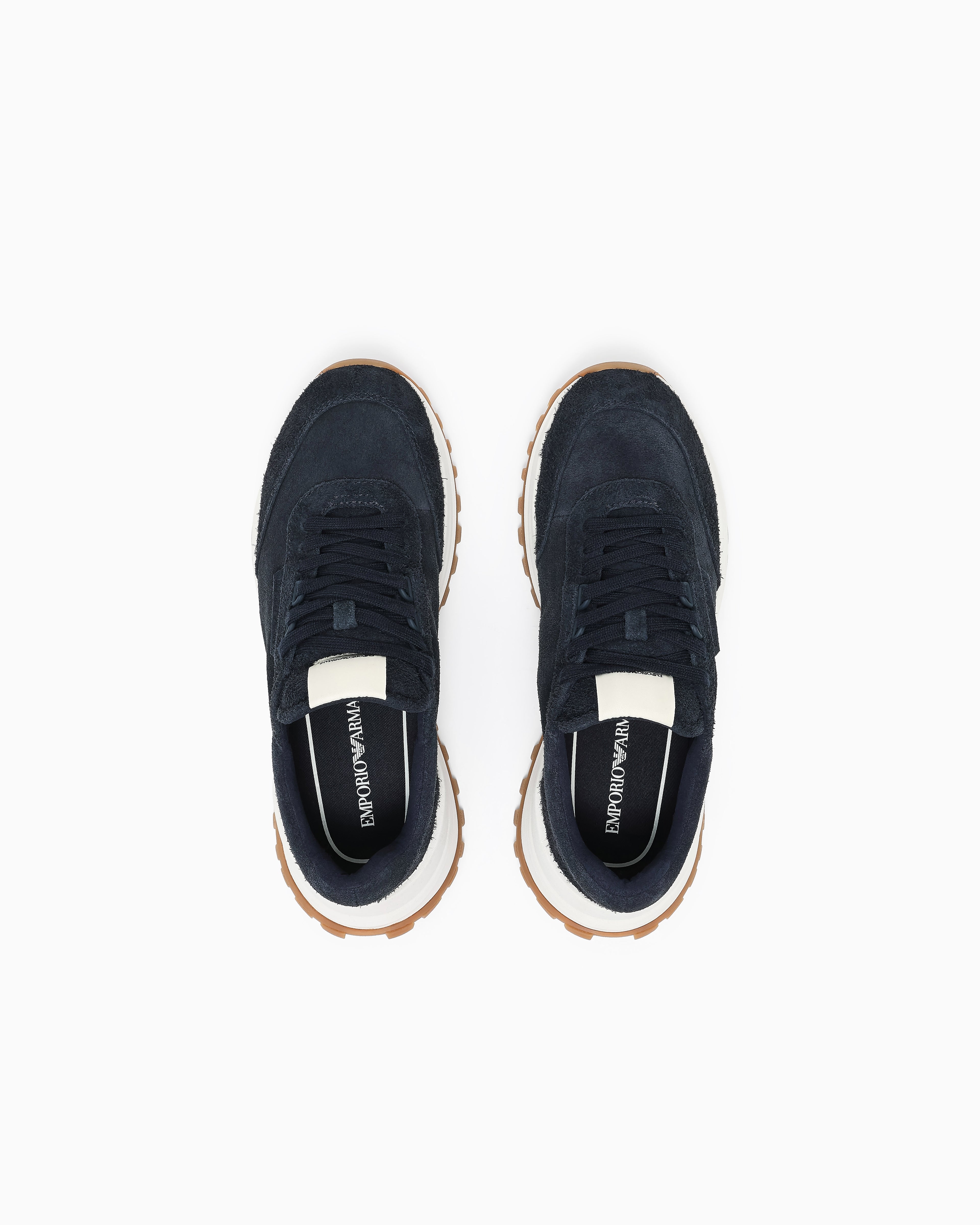Emporio Armani Eagle Club Capsule Collection Suede Sneakers Navy Blue