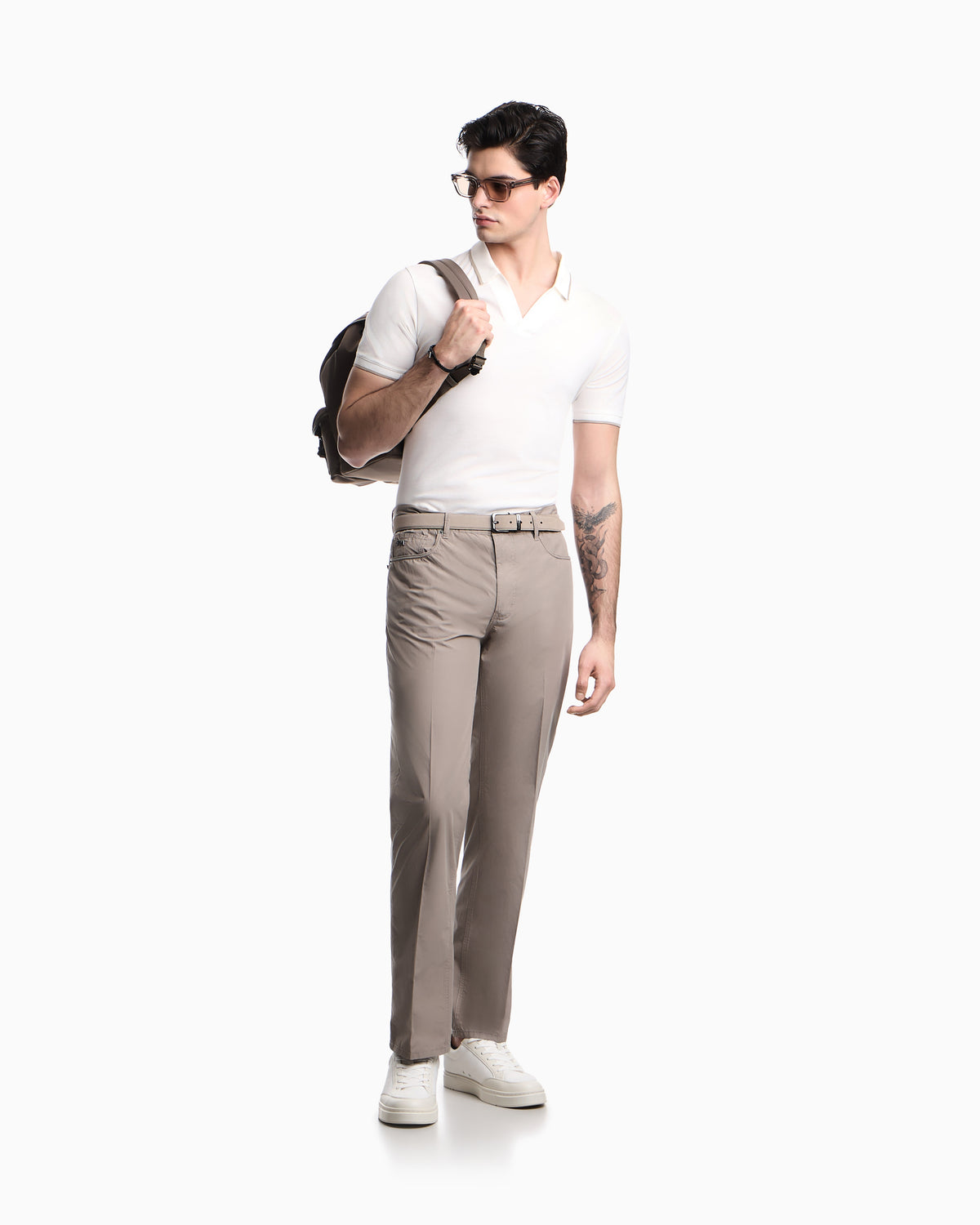 Emporio Armani V-neck piqué polo shirt
