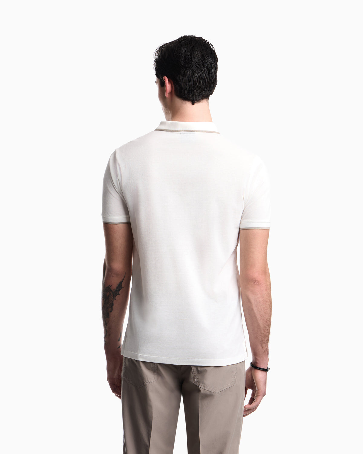 Emporio Armani V-neck piqué polo shirt