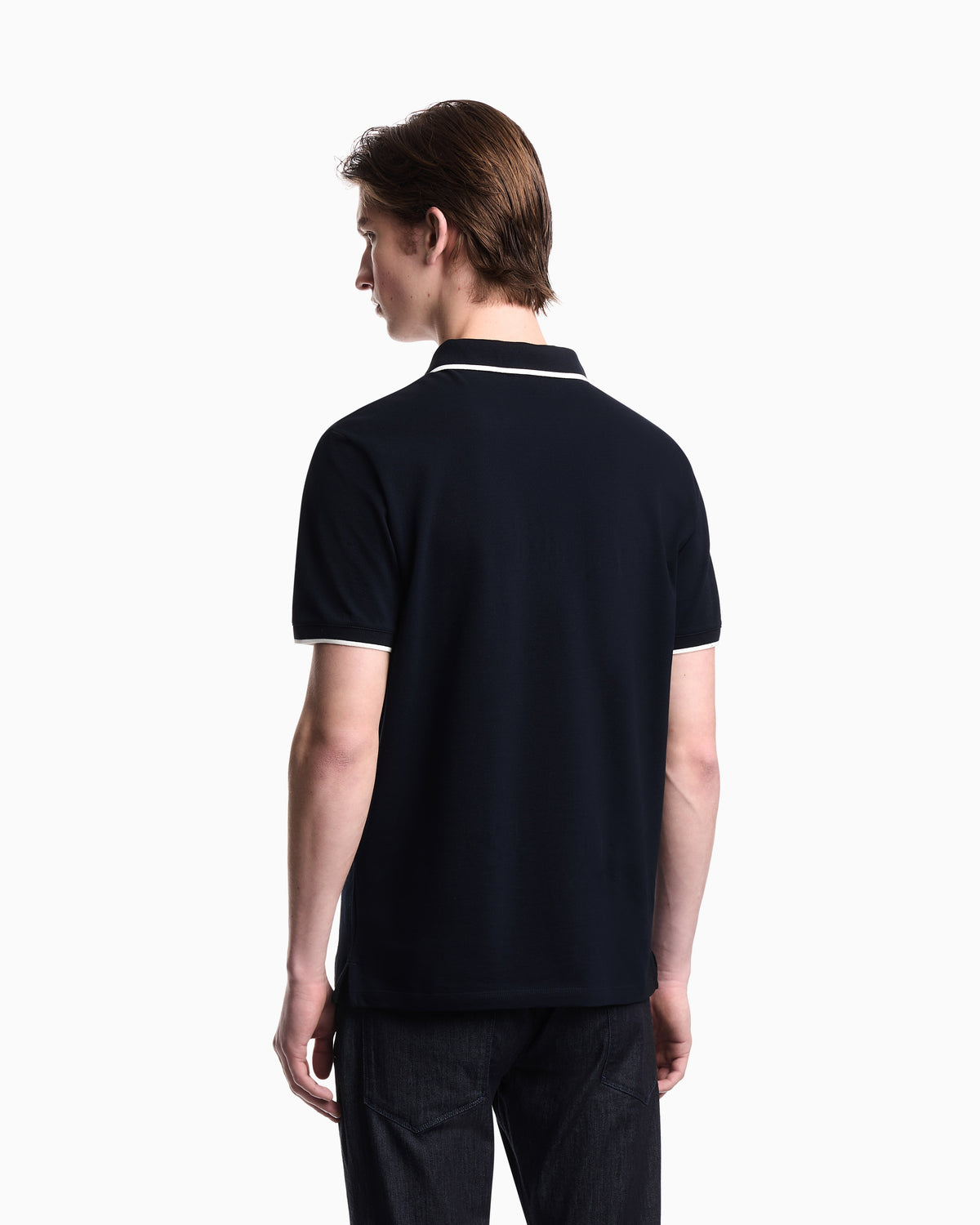 Emporio Armani V-neck piqué polo shirt