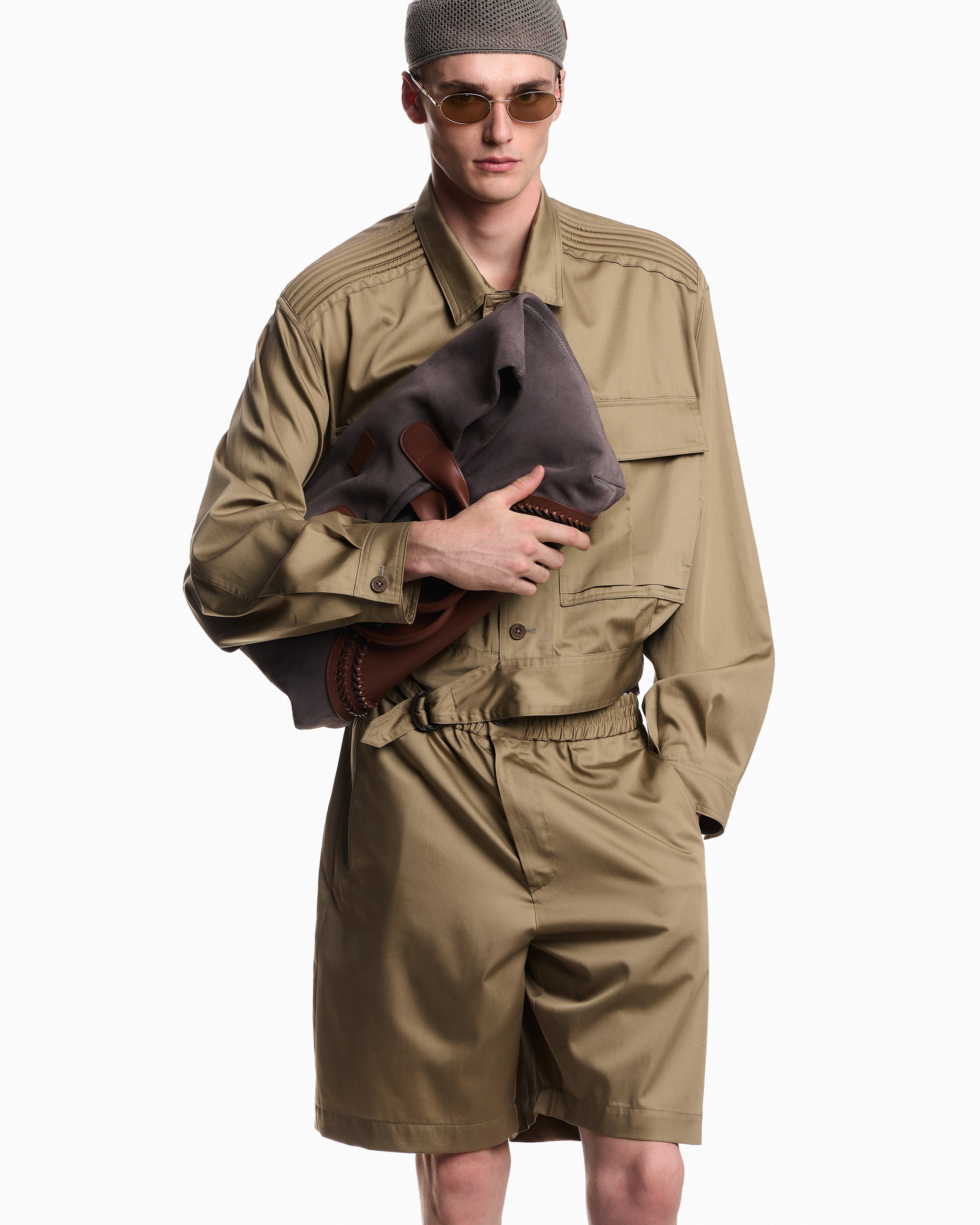 Emporio Armani suede Icon shopper bag