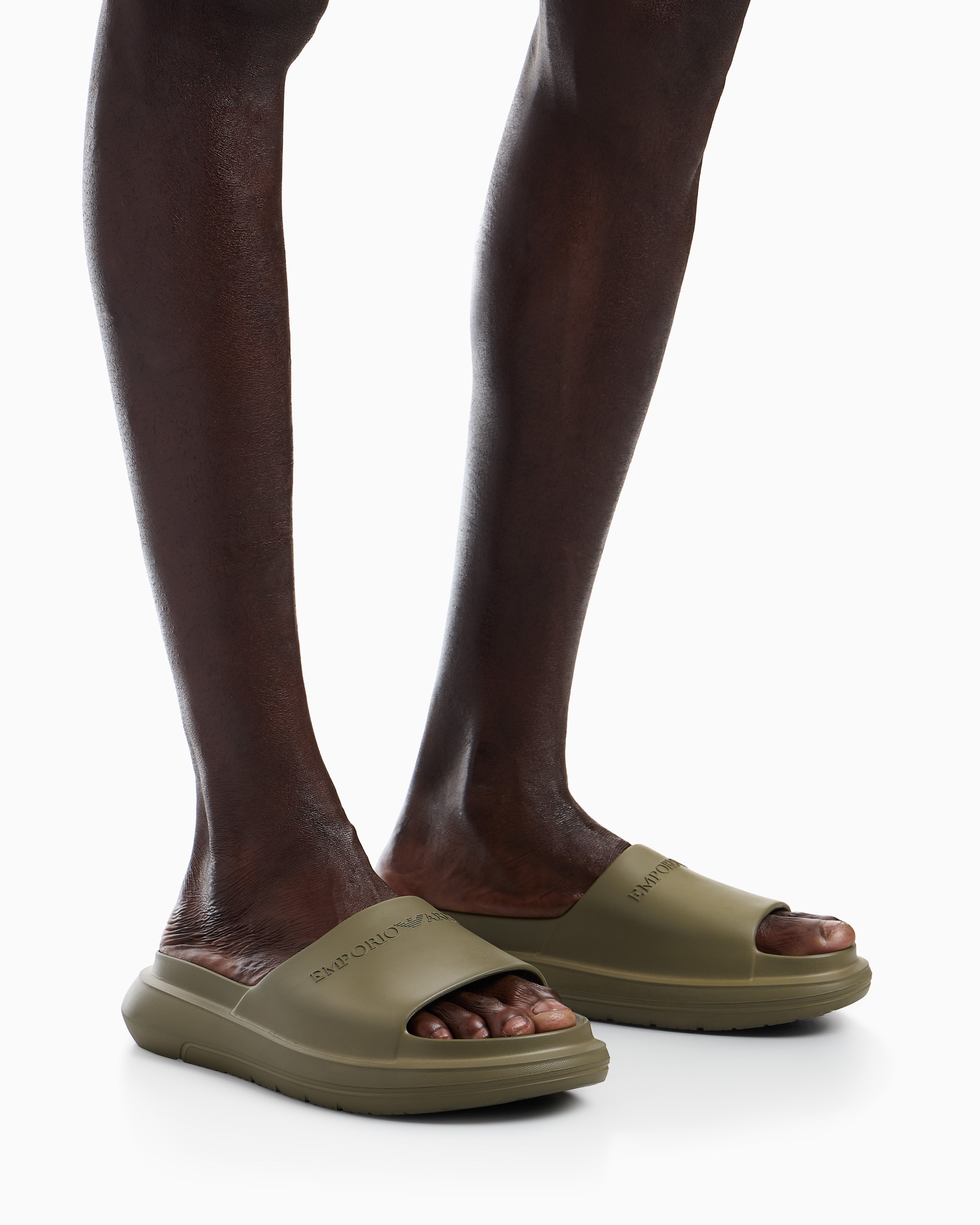 Emporio Armani Monobloc Sandals With Logo Green