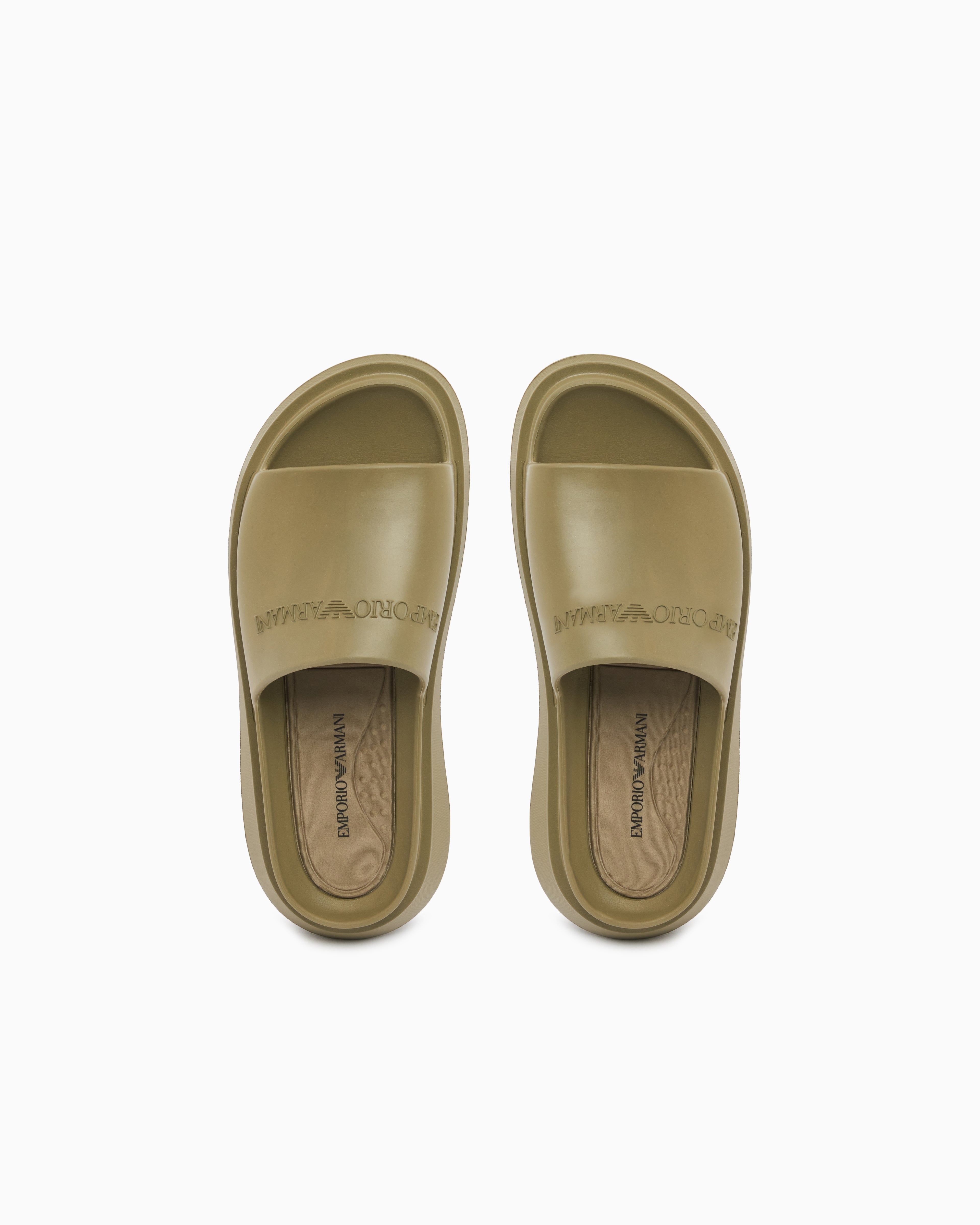 Emporio Armani Monobloc Sandals With Logo Green