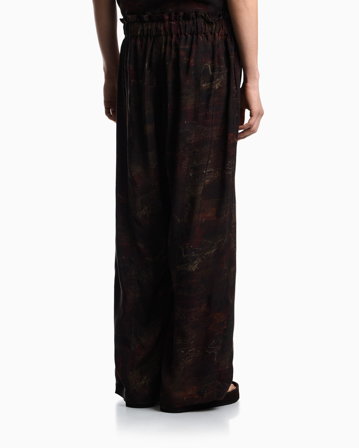 Emporio Armani Cupro twill trousers with all-over print