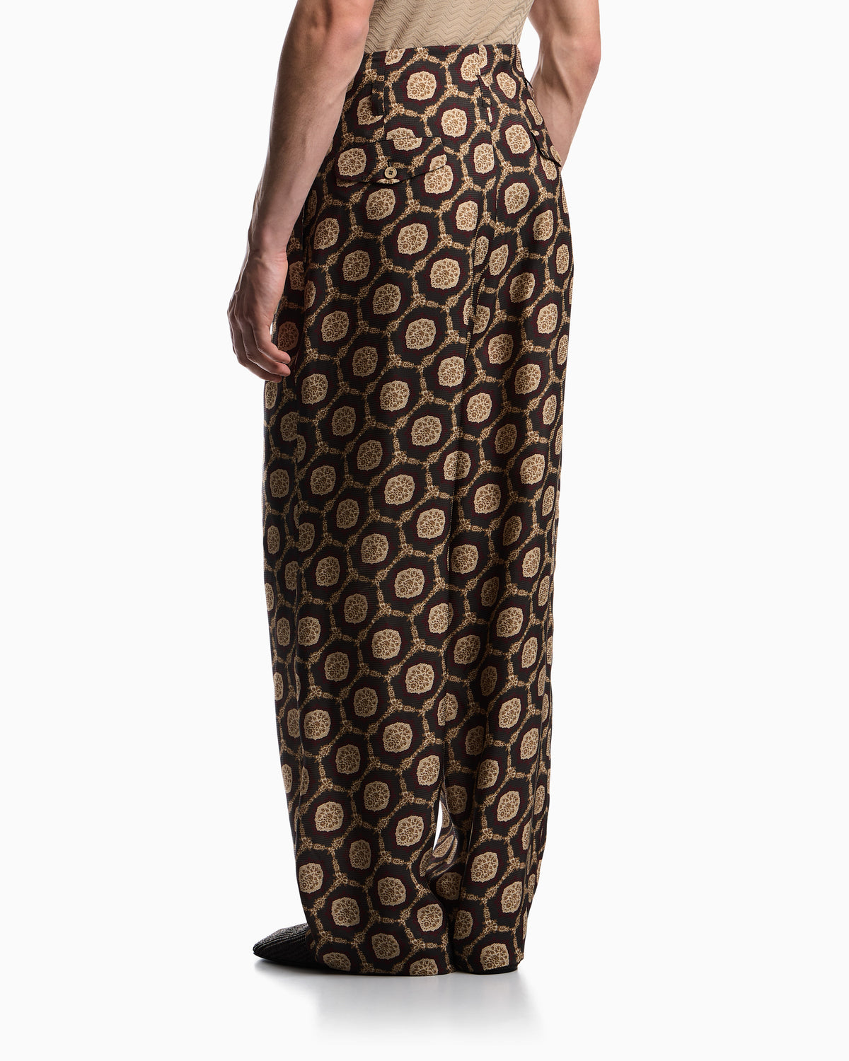 Emporio Armani Silk trousers with all-over print