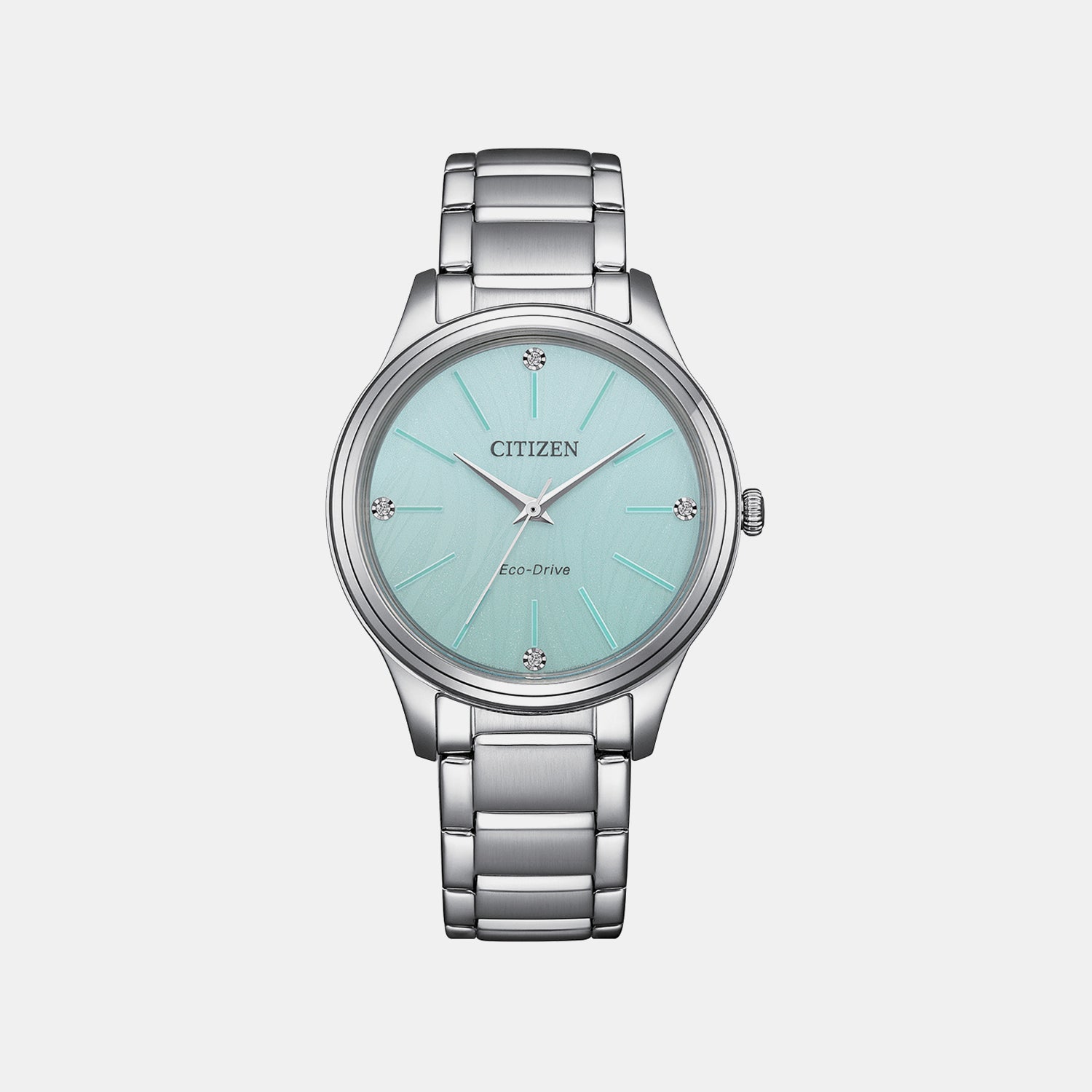 Citizen Women Solar Blue Dial Analog Stainless Steel Watch Em1220-58Y