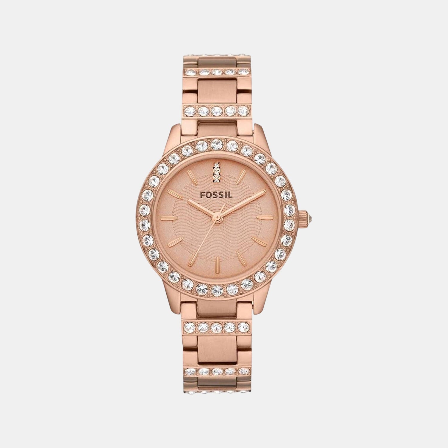 Fossil Jesse Women Quartz Pink Dial Analog Stainless Steel Watch Es3020