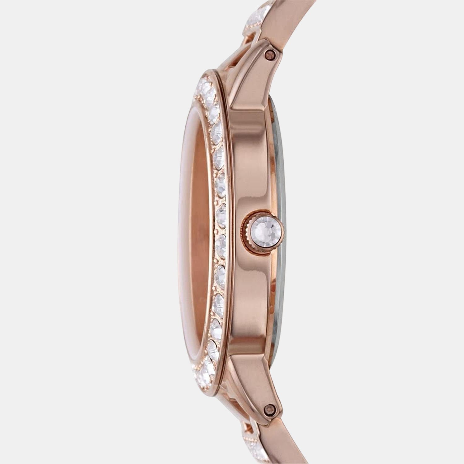 Fossil Jesse Women Quartz Pink Dial Analog Stainless Steel Watch Es3020