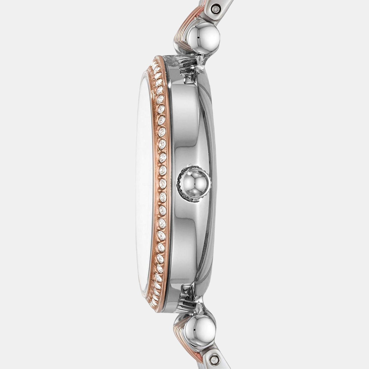 Fossil Carlie Women Quartz Mother Of Pearl Dial Analog Stainless Steel Watch Es4649