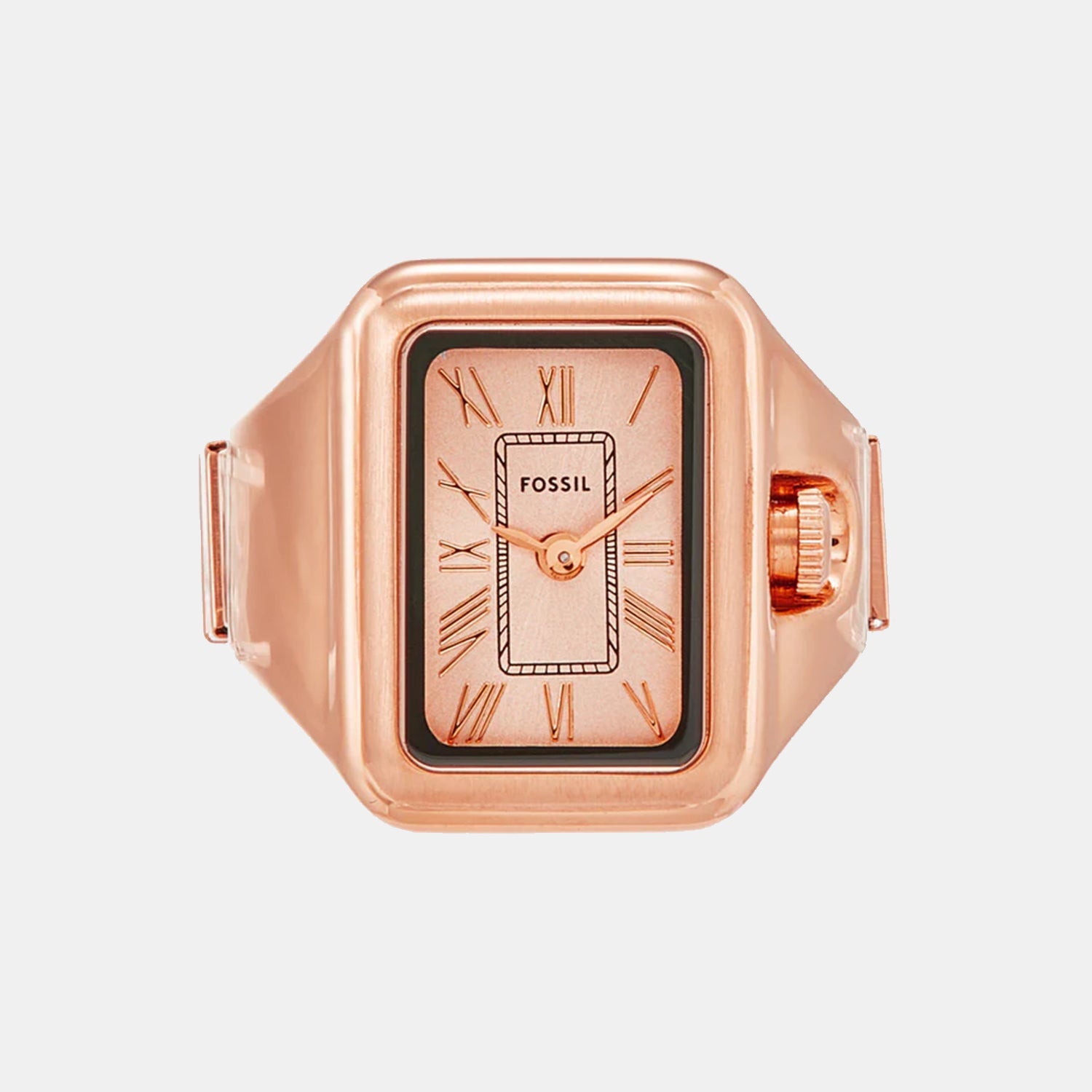 Fossil Raquel Watch Ring Women Quartz Pink Dial Analog Stainless Steel Watch Es5345
