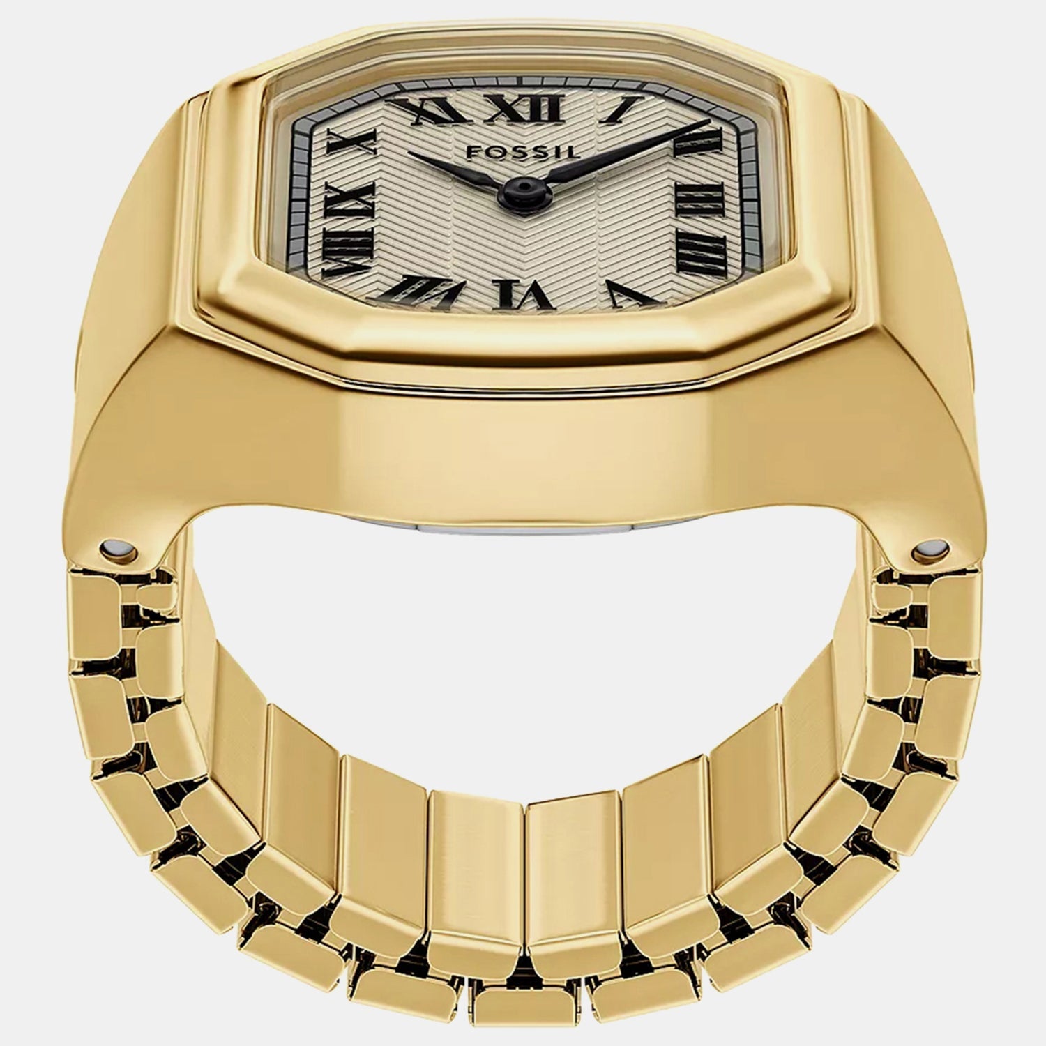 Fossil Harlow Watch Ring Women Quartz Cream Dial Analog Stainless Steel Watch Es5446