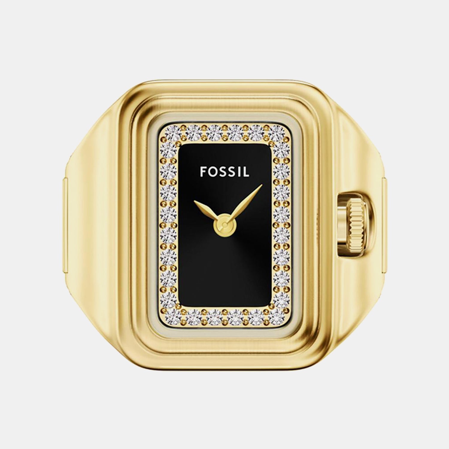 Fossil Raquel Watch Ring Women Quartz Black Dial Analog Stainless Steel Watch Es5447