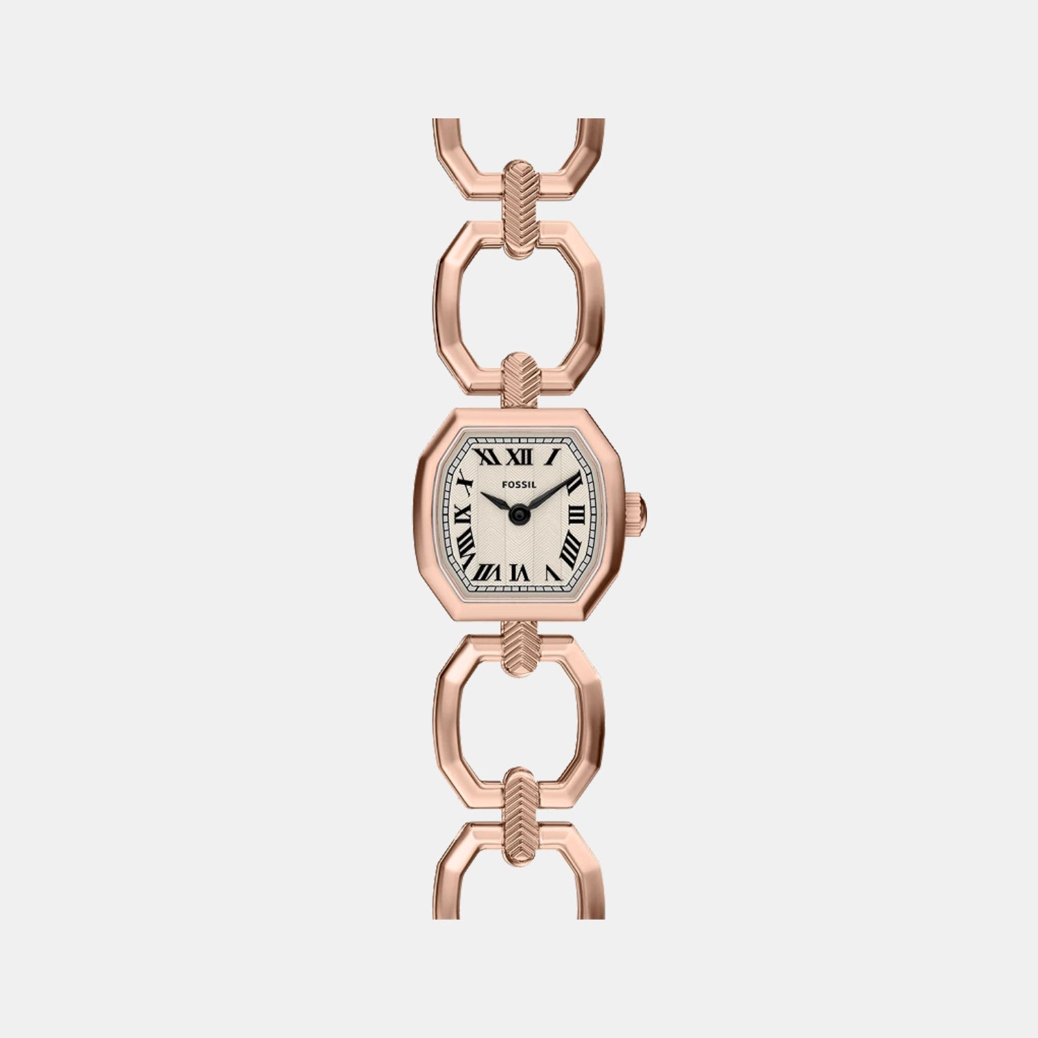 Fossil Harlow Women Quartz Rose Gold Dial Analog Stainless Steel Watch Es5484