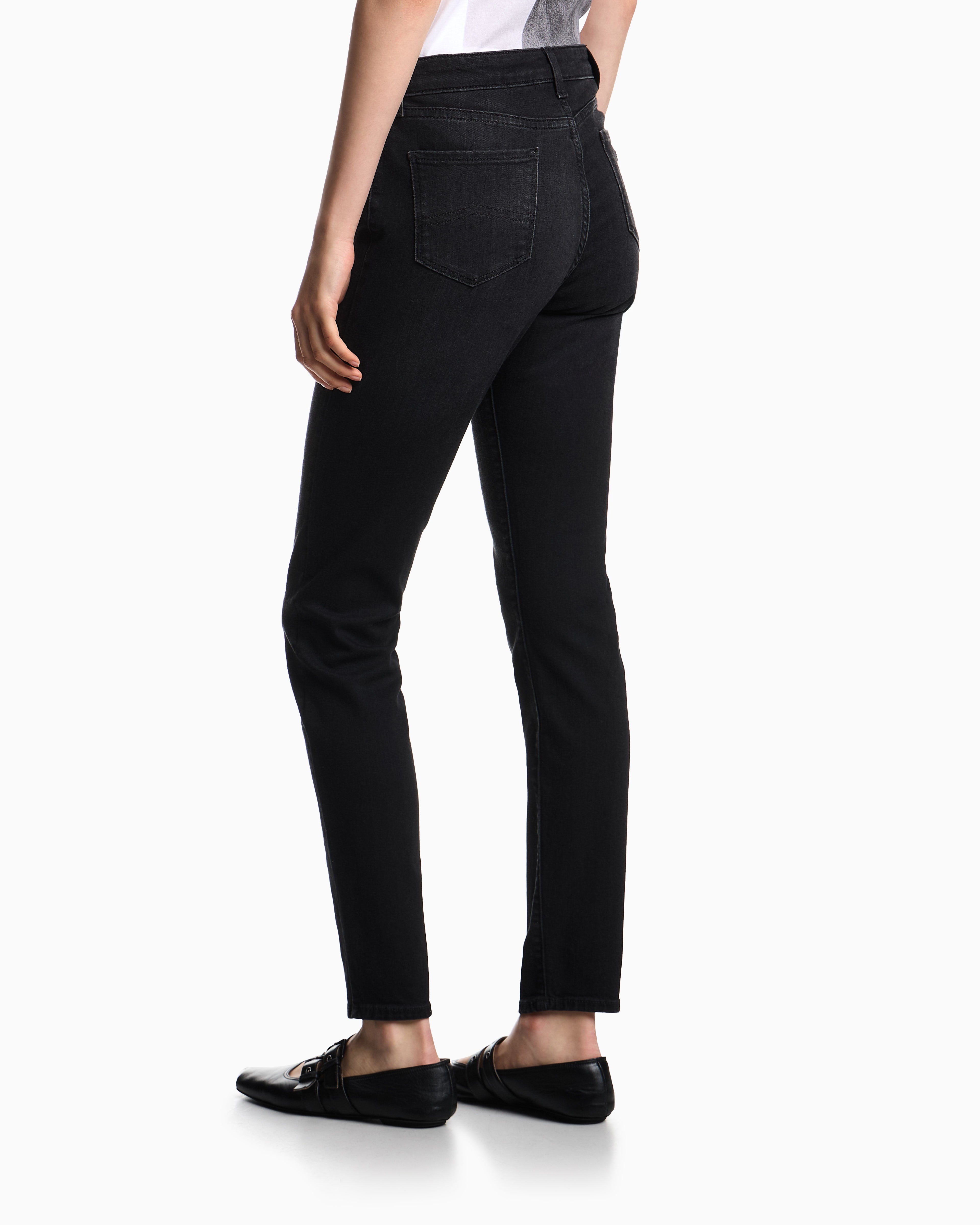 Emporio Armani J20 High-waisted super-skinny leg jeans in a worn-look stretch denim